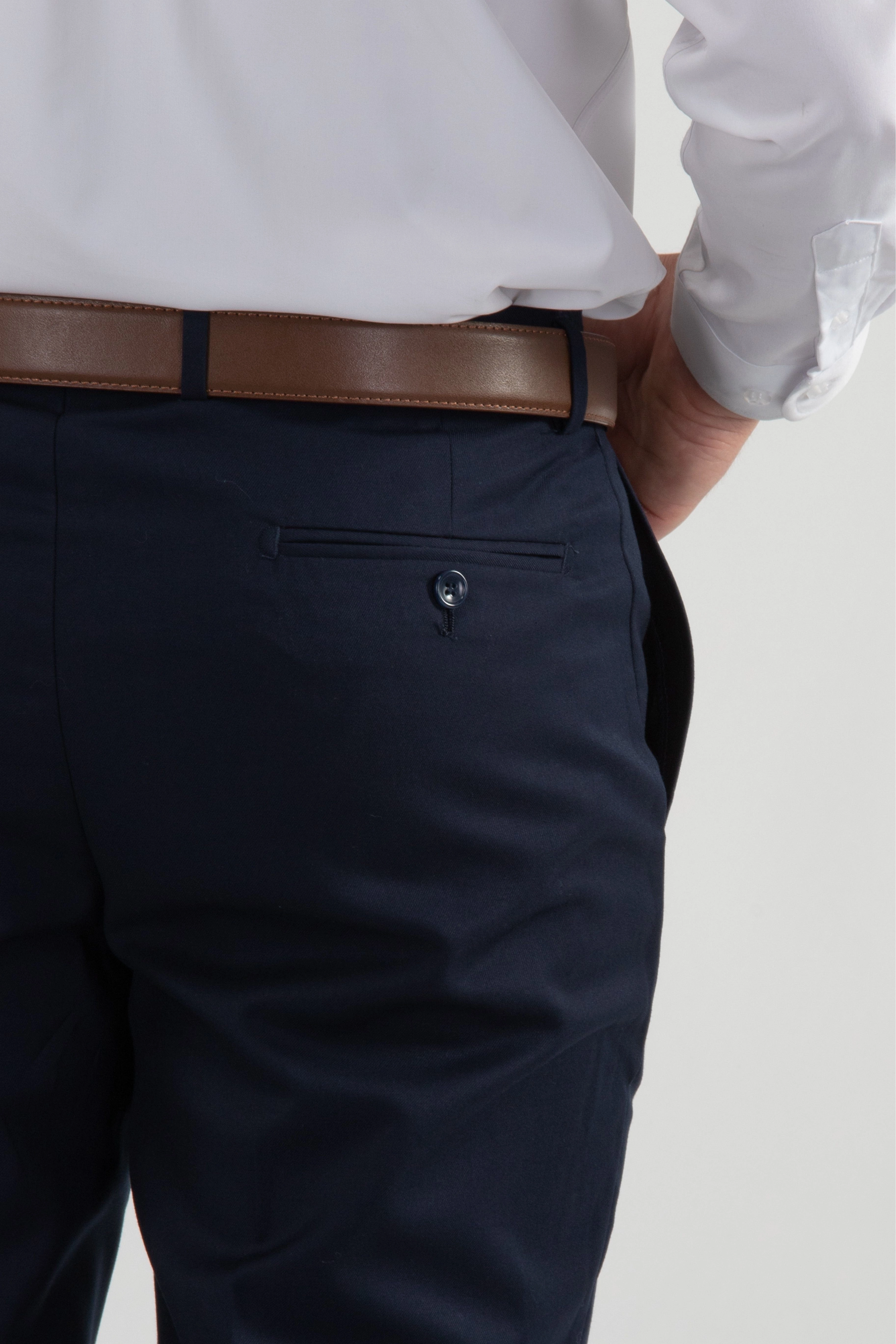 Neutral Style Cozy Wear Signature Suit Pant Slim Fit / Navy