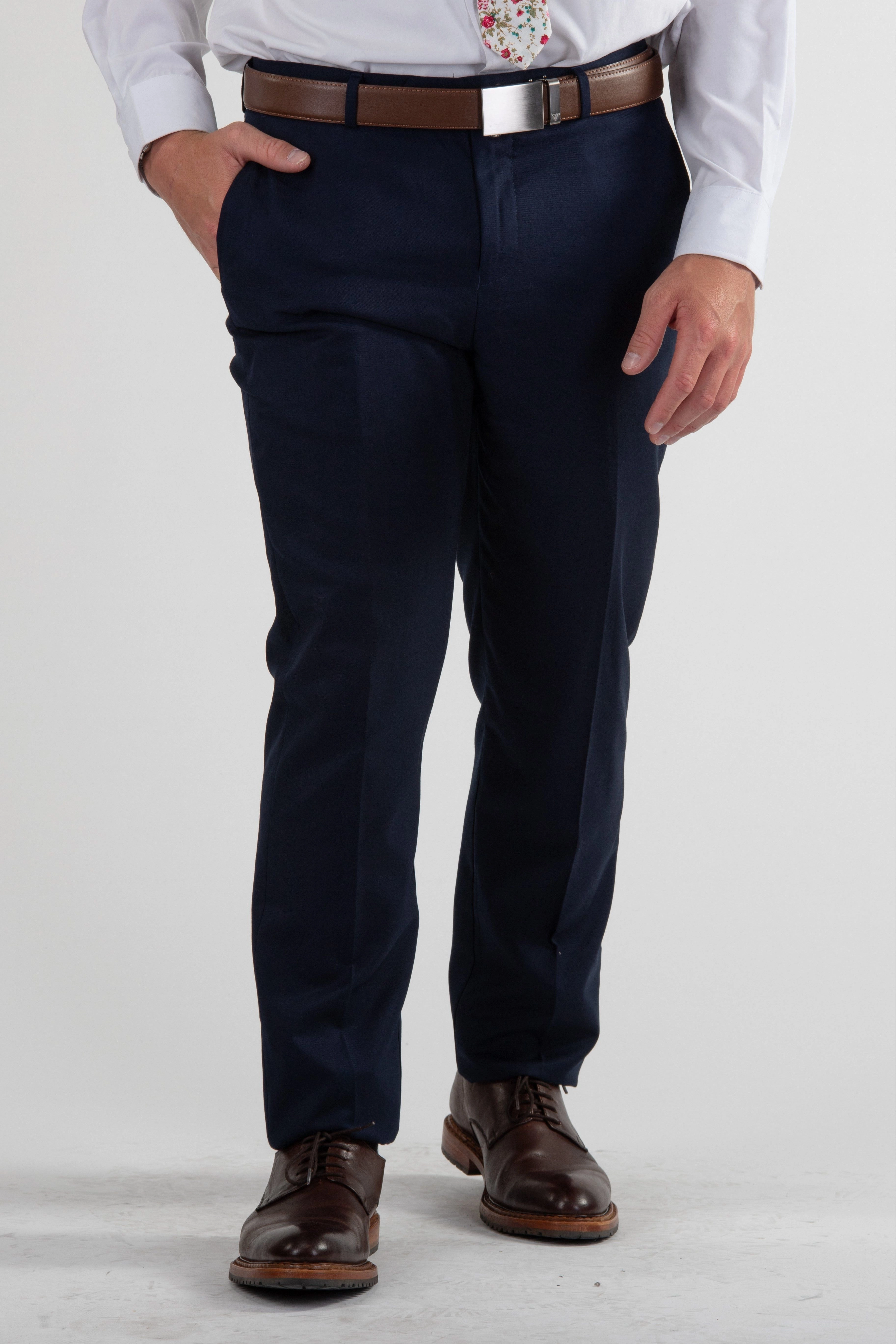 Adaptable Fit Transitional Style Signature Suit Pant Slim Fit / Navy