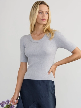 SILK-COTTON TEE YarnDyedQuality Lightweight Weave