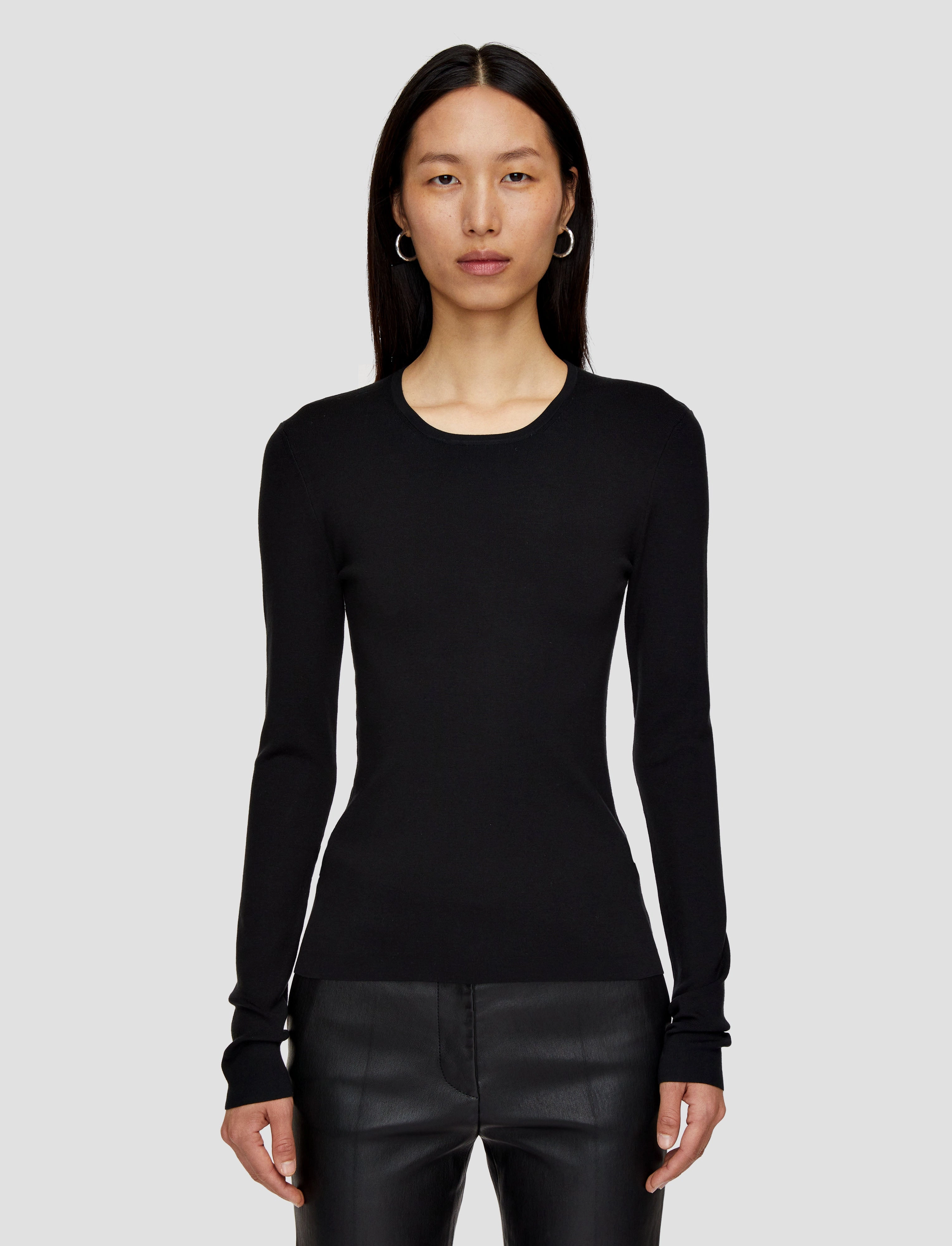 Layered Edge Trim Silk Stretch Top