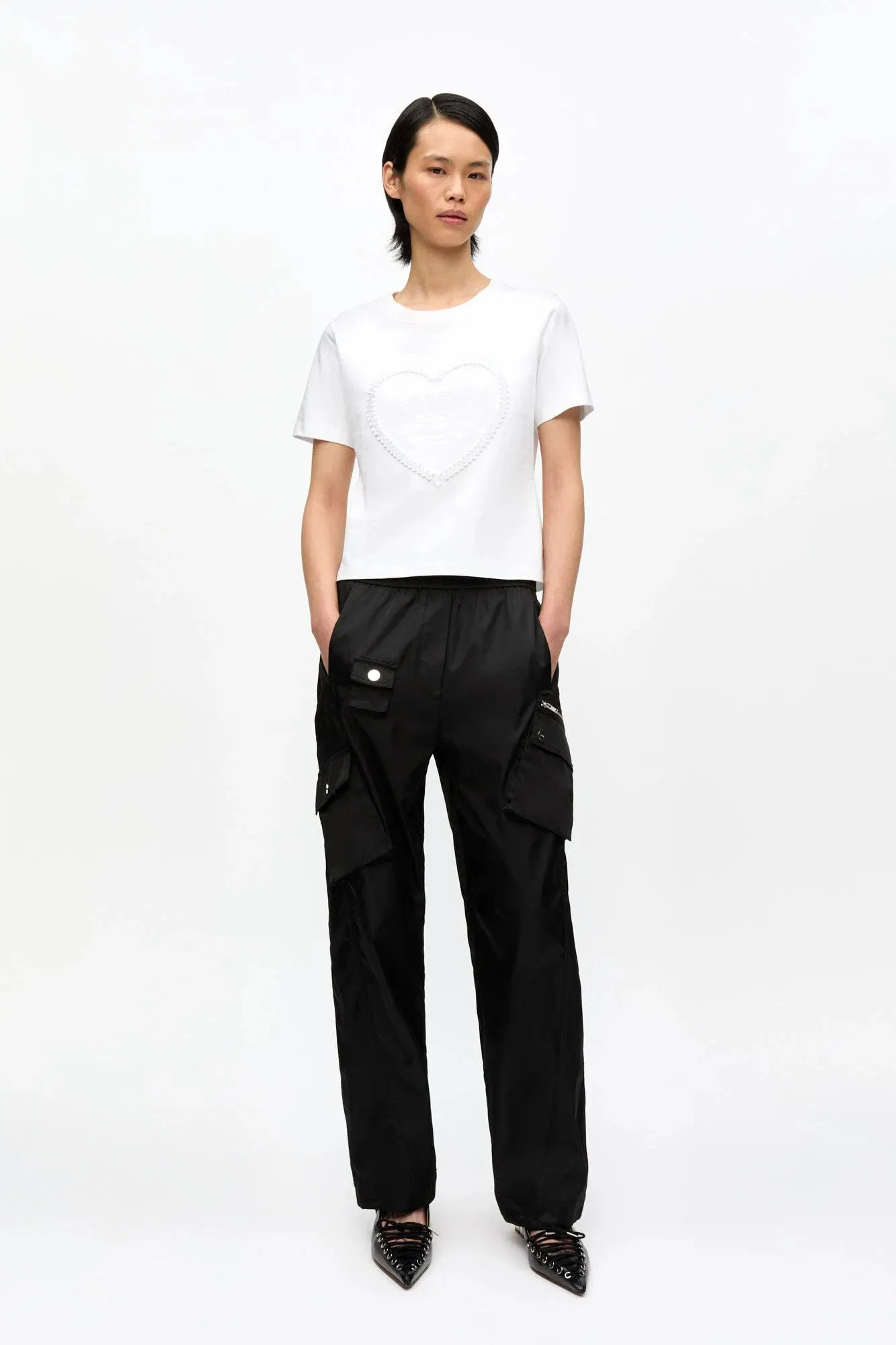 Perfect For Relaxing White Heavy Cotton Heart T-Shirt