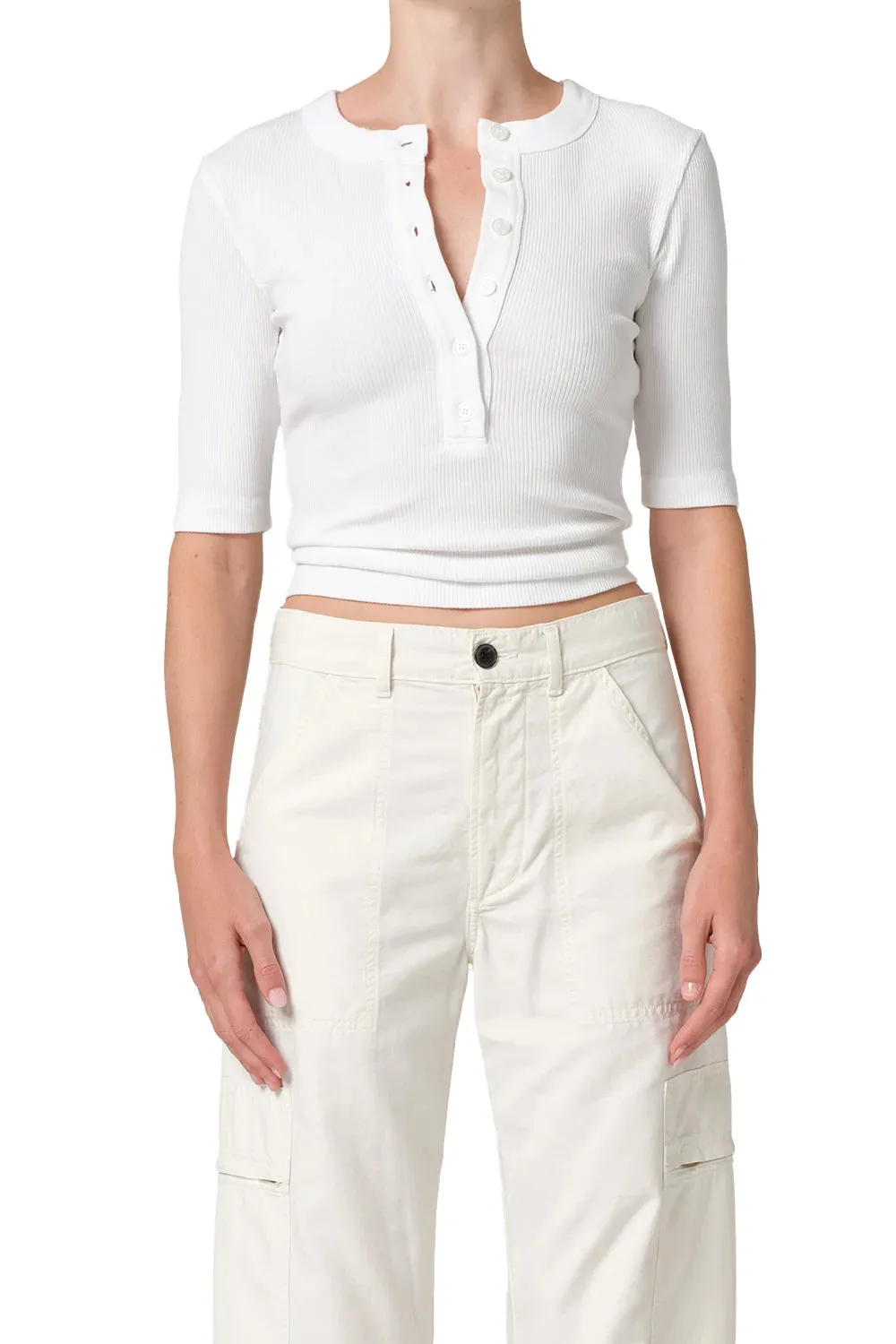 Nail S/S Henley Temperature Regulating Fabric Fun and Playful