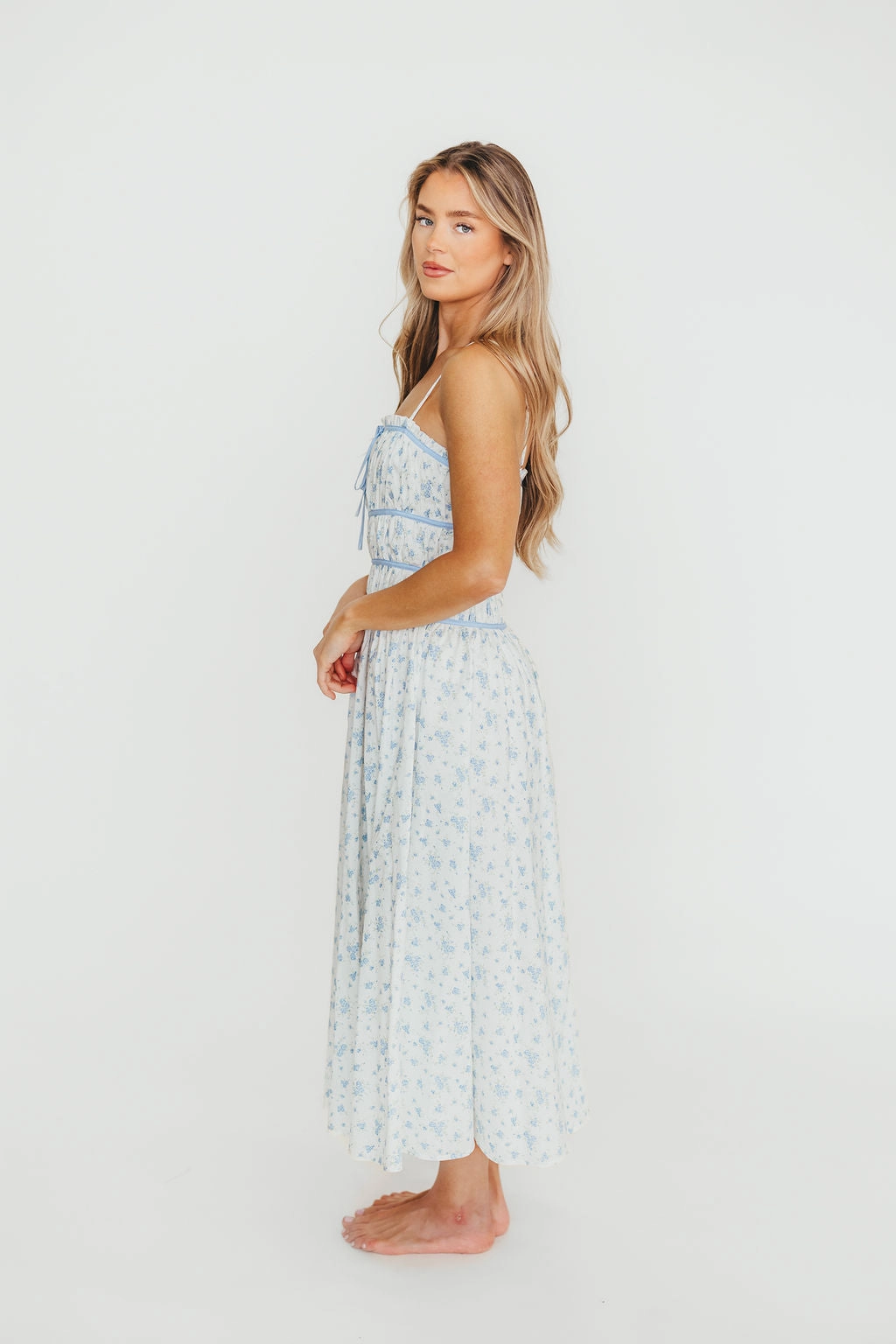 Vanessa Midi Dress in Blue *Final-Sale* Casual Essential