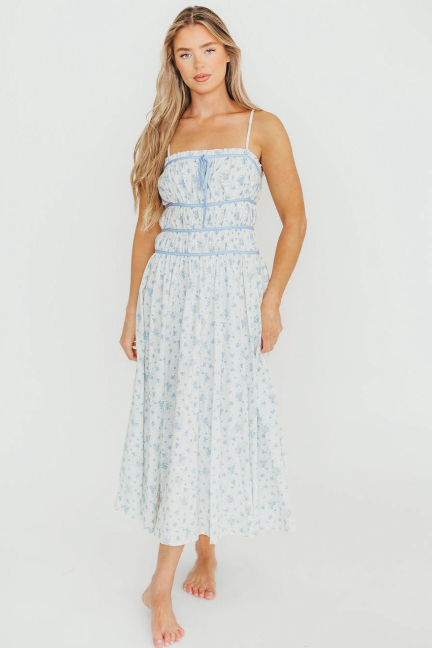 Chill Style Vanessa Midi Dress in Blue *Final-Sale*