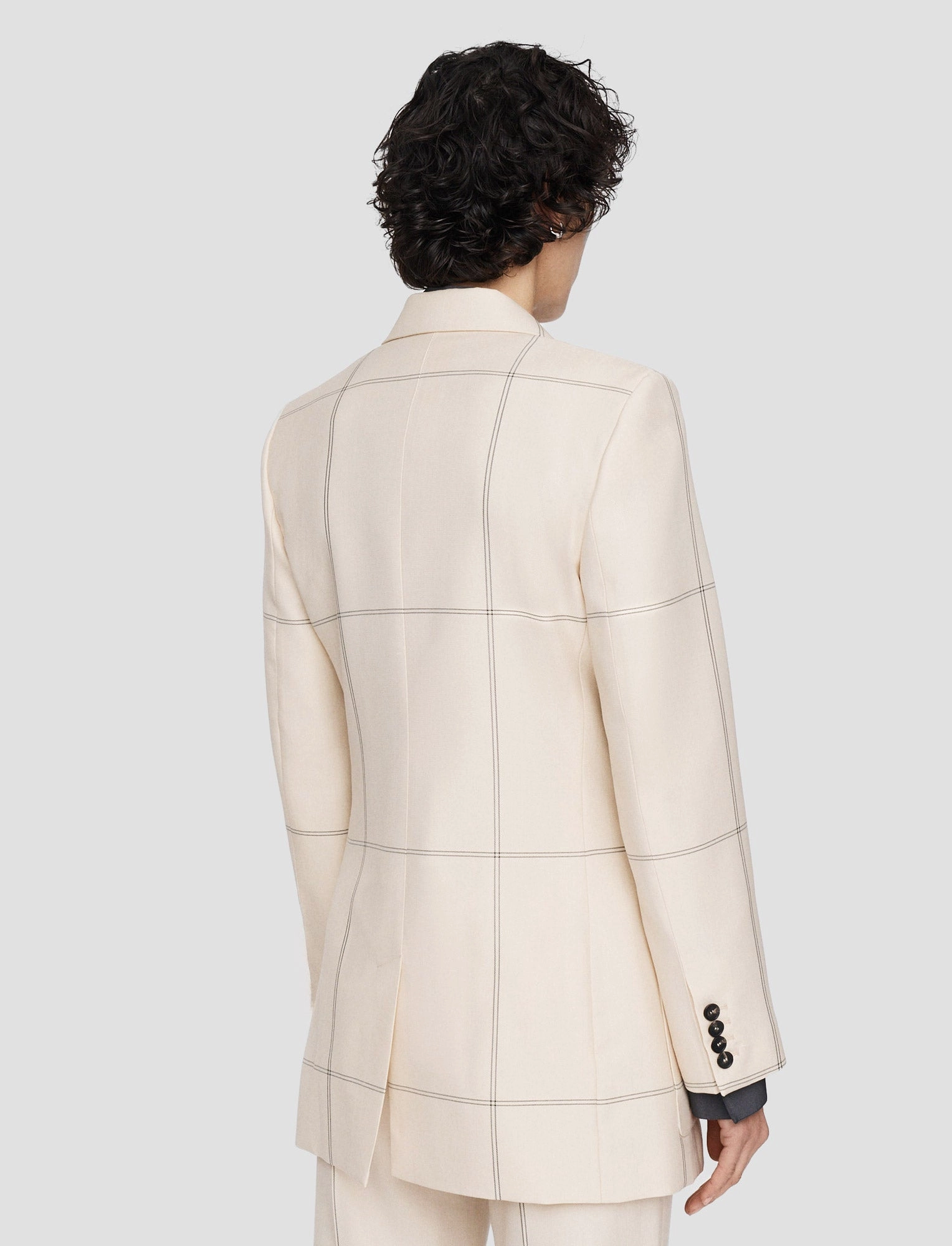 Anti Slip Collar Wool Tartan Leandre Jacket