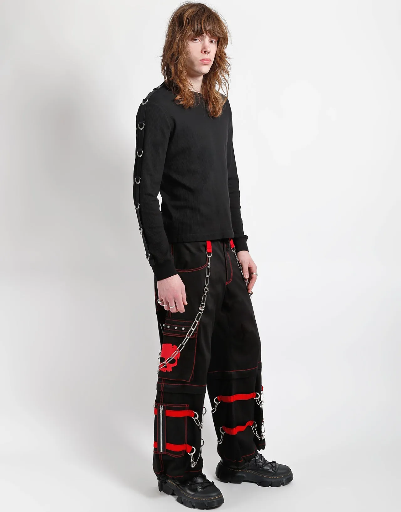 SKULL ZIP OFF PANT RED Breathable Comfort