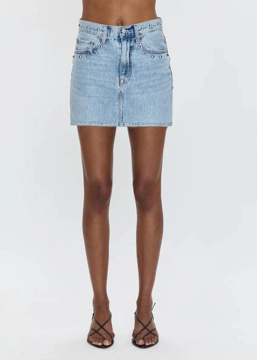 Skye Denim Mini Skirt - Apollo Flatlock Seams