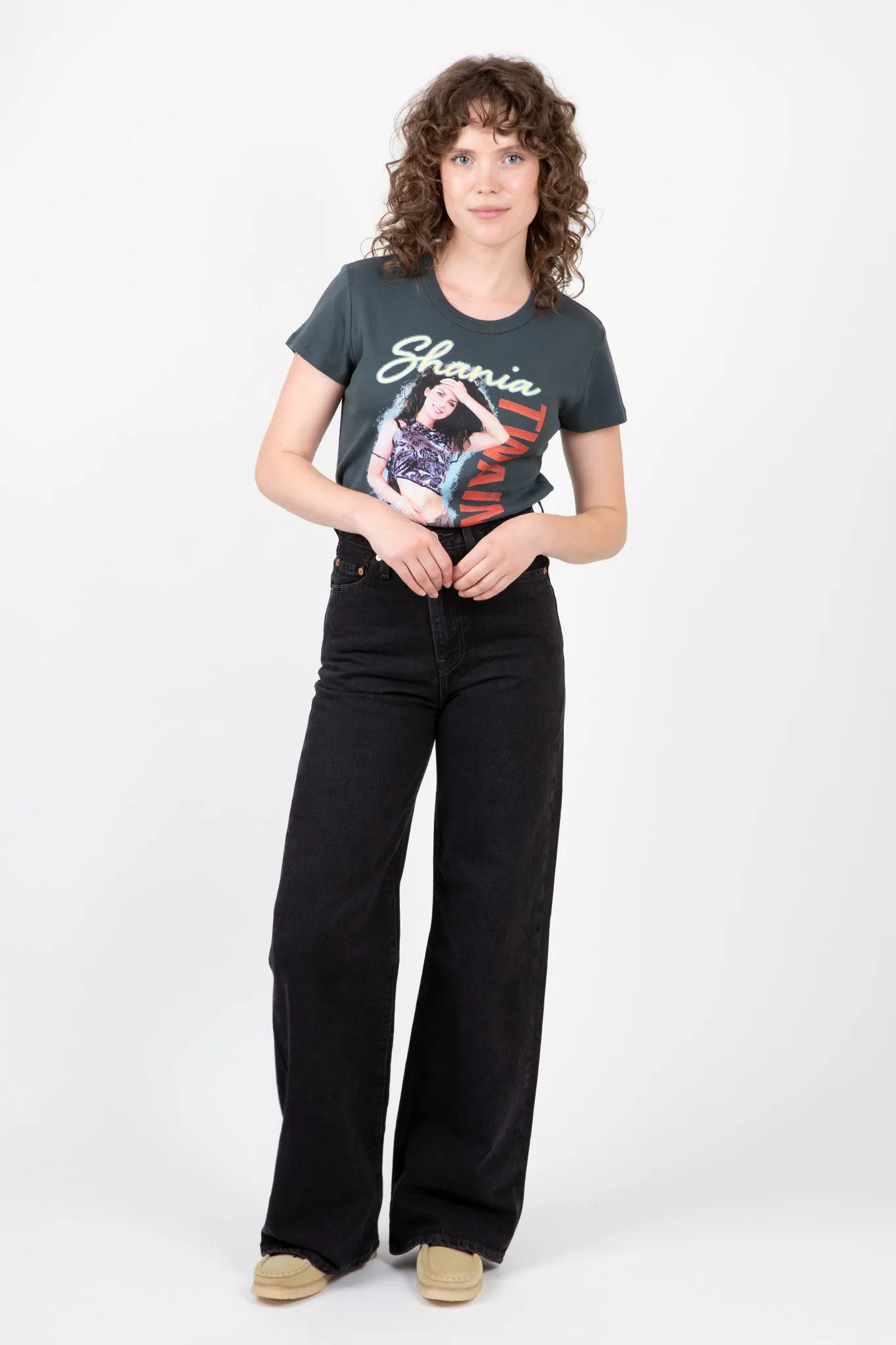 Ribcage Wide Leg Jean Body-Hugging Fit No Iron