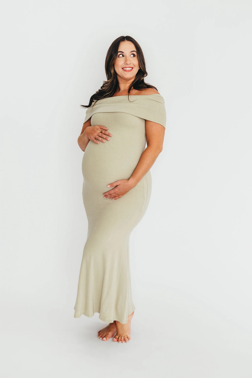 Shared Glow Monroe Maxi Dress in Sage - Bump Friendly
