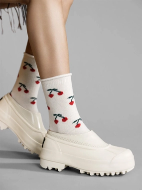 CHERRY BOMB CASHMERE CREW SOCK UV Protection Long Sleeve Polo