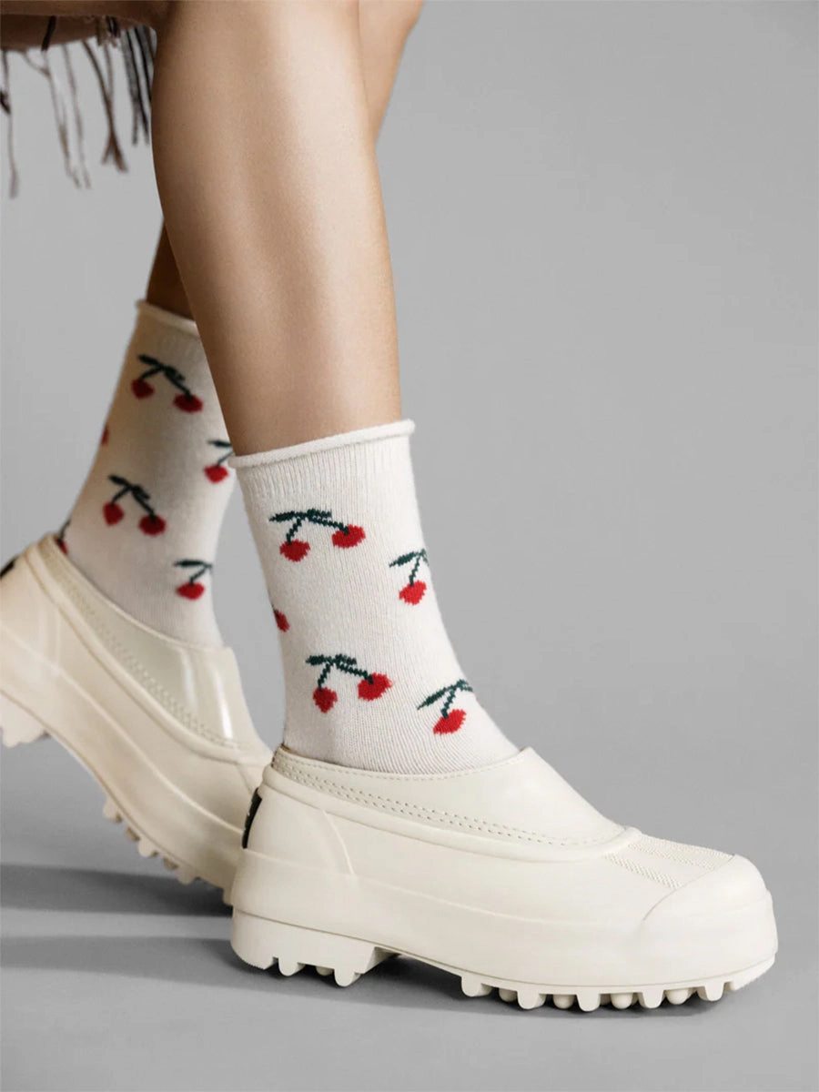 CHERRY BOMB CASHMERE CREW SOCK UV Protection Long Sleeve Polo