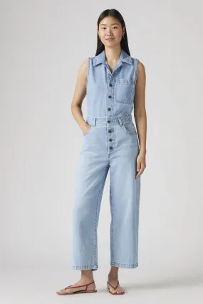 NonSlipGrip Sleeveless Denim Jumpsuit