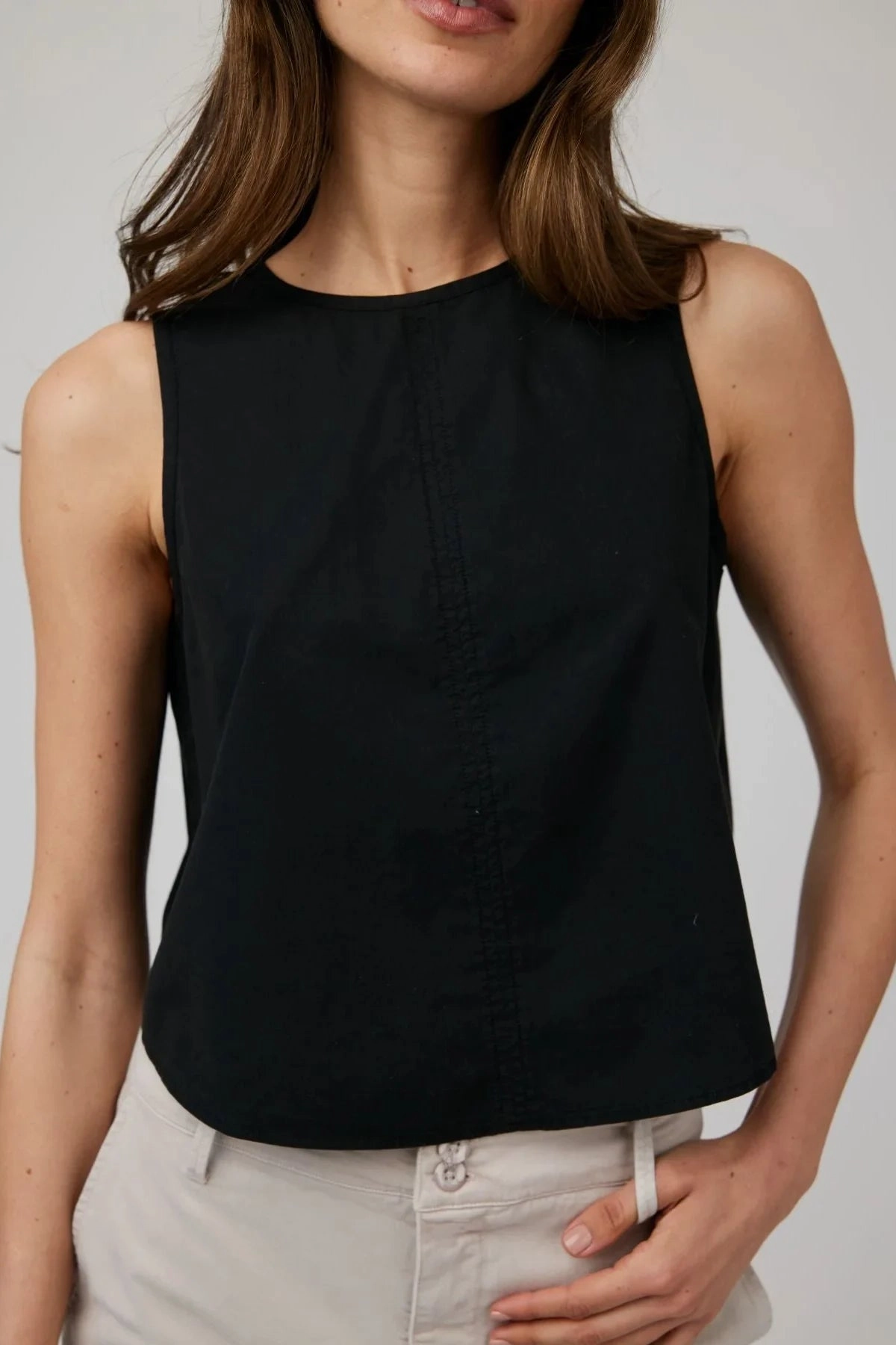 Sleeveless Button Back Top Professional Cut