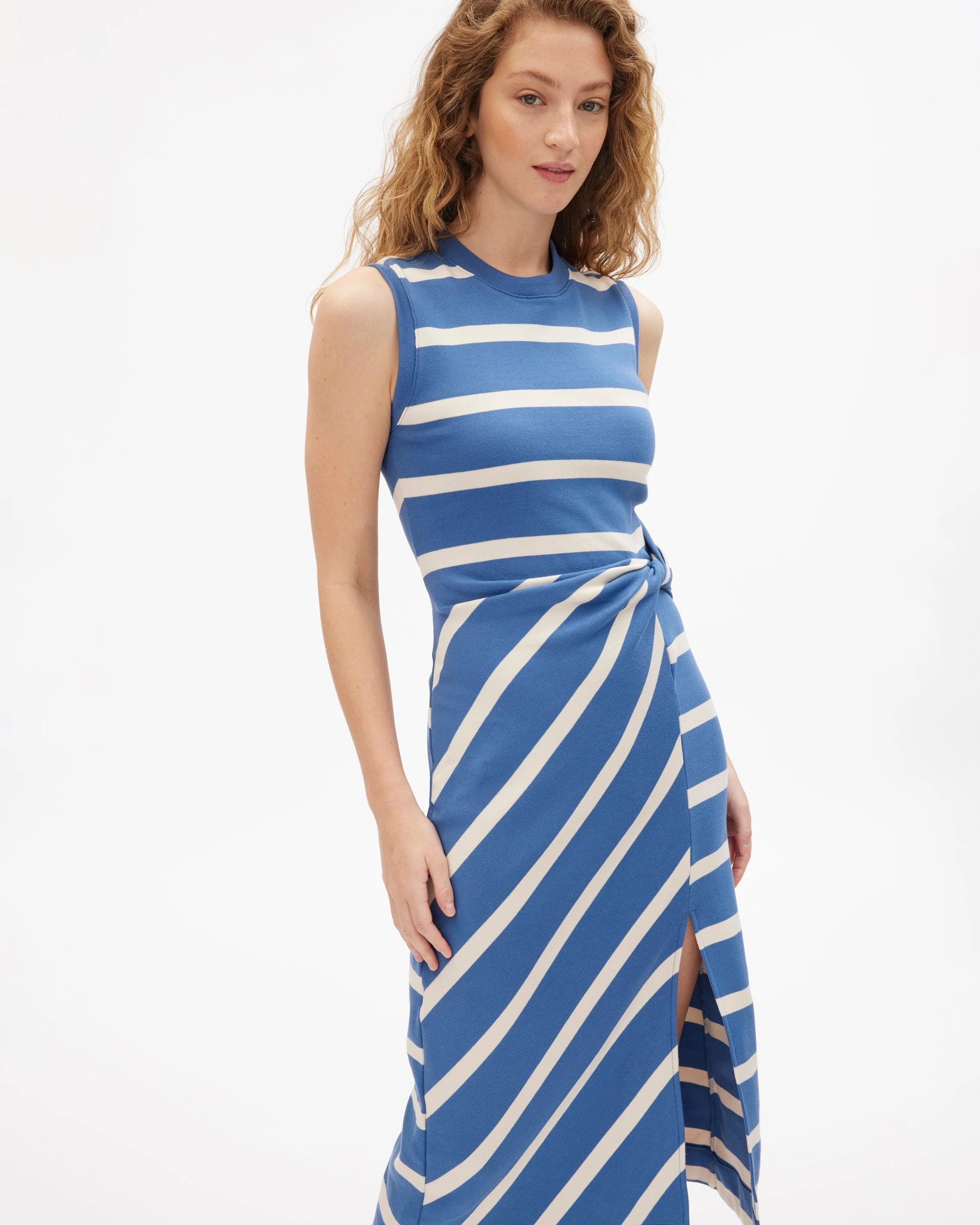 Sleeveless Striped Cody Dress Smart Look Cold Warmth