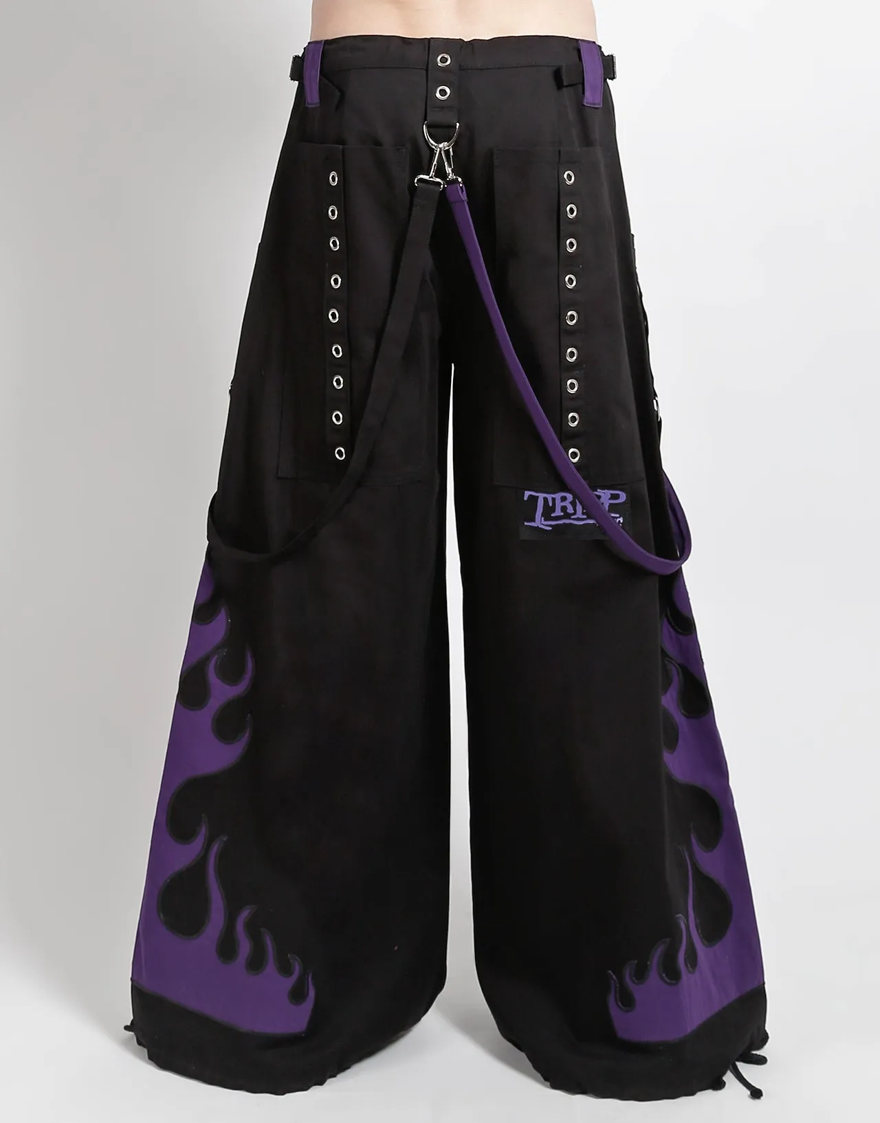 FLAME DARK STREET PANT PURPLE Structured Hemline Work Flex