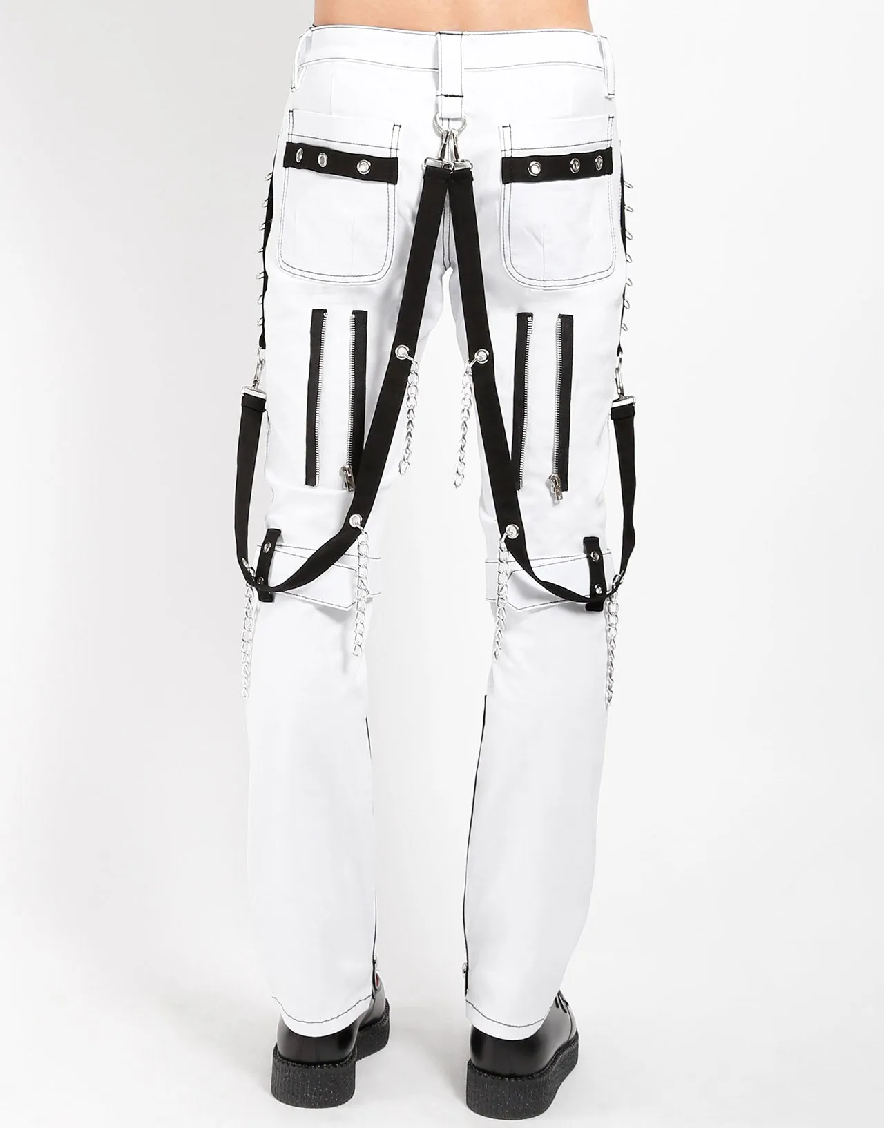 STUDDED BONDAGE PANT WHITE No Gap Waist