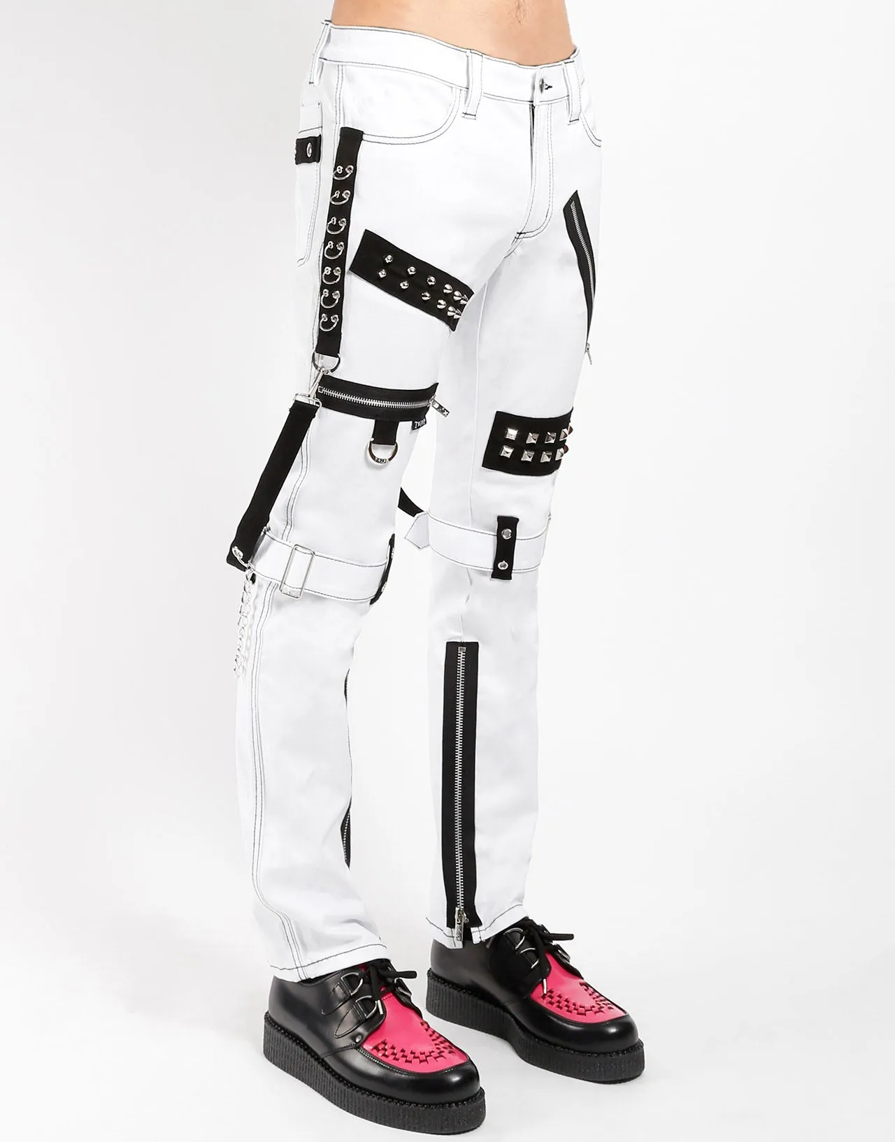 STUDDED BONDAGE PANT WHITE Thermal Regulating Tough Materials