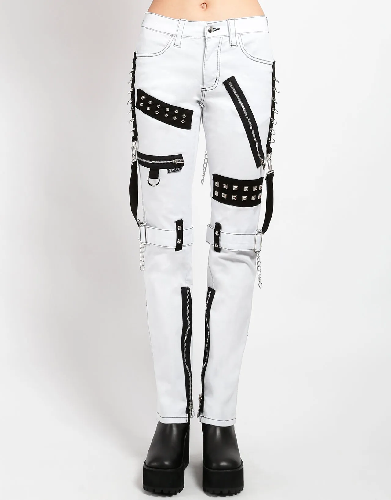 Quick Dry Wear STUDDED BONDAGE PANT WHITE