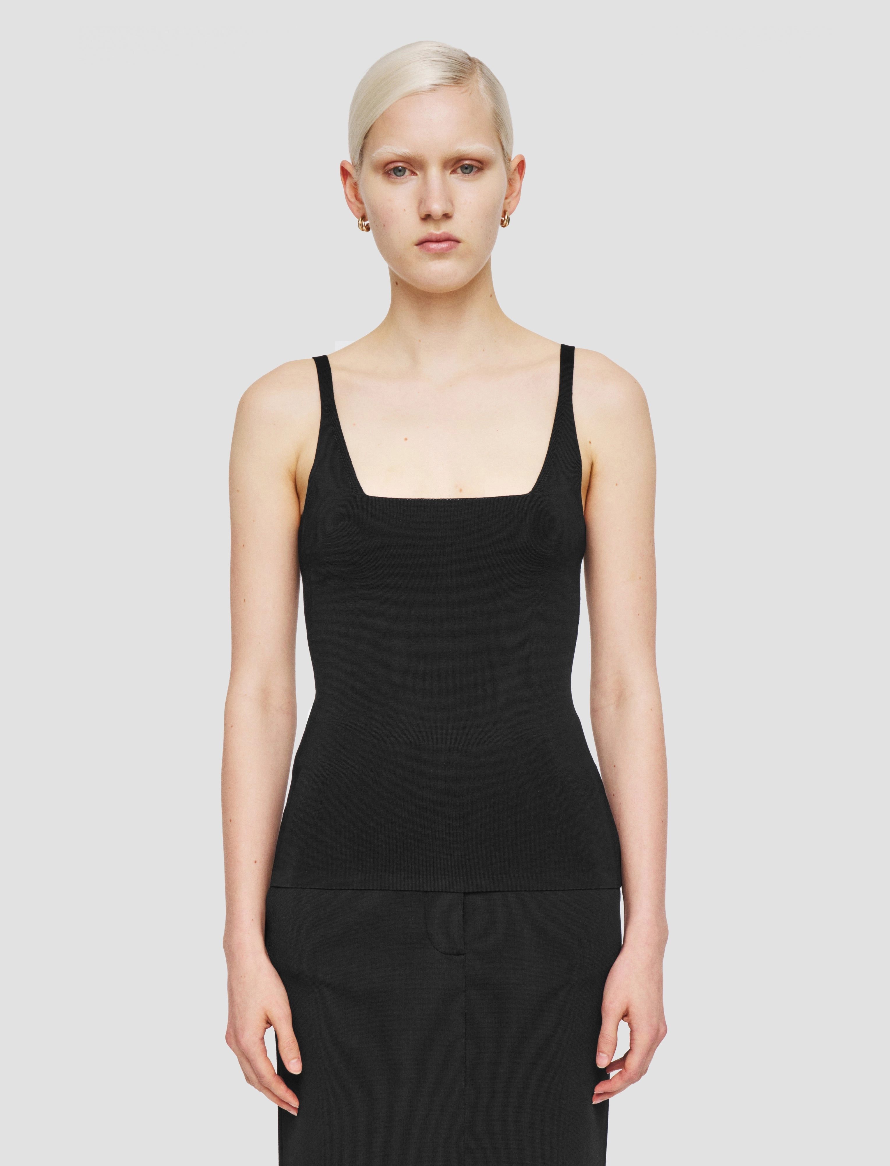 GarmentDyed Effect Milano Knit Stretch Vest Top