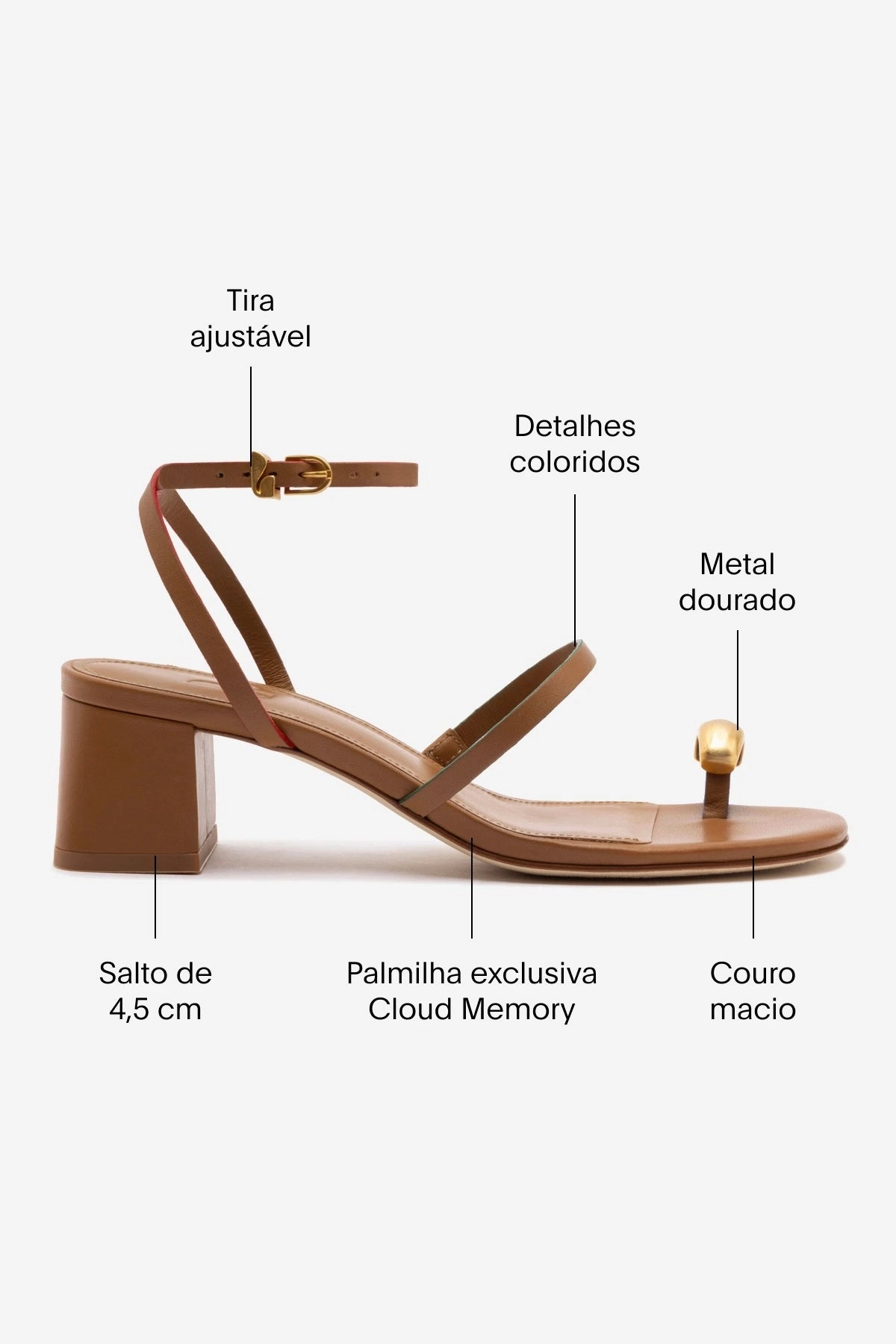 Ergonomic Support Trendy Flip-flops Biarritz Block In Caramel Leather