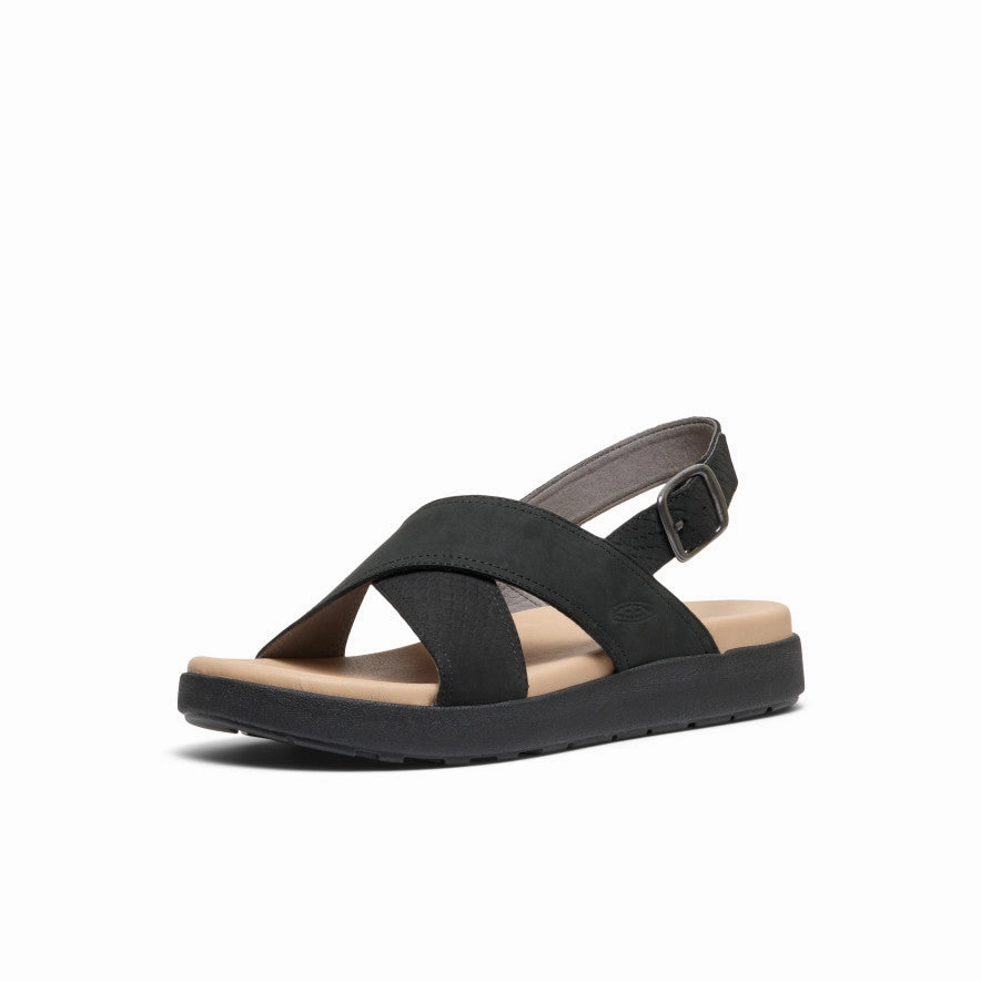 Women's Elle Luxe Cross Strap Sandal  |  Black/Black Chill Gear