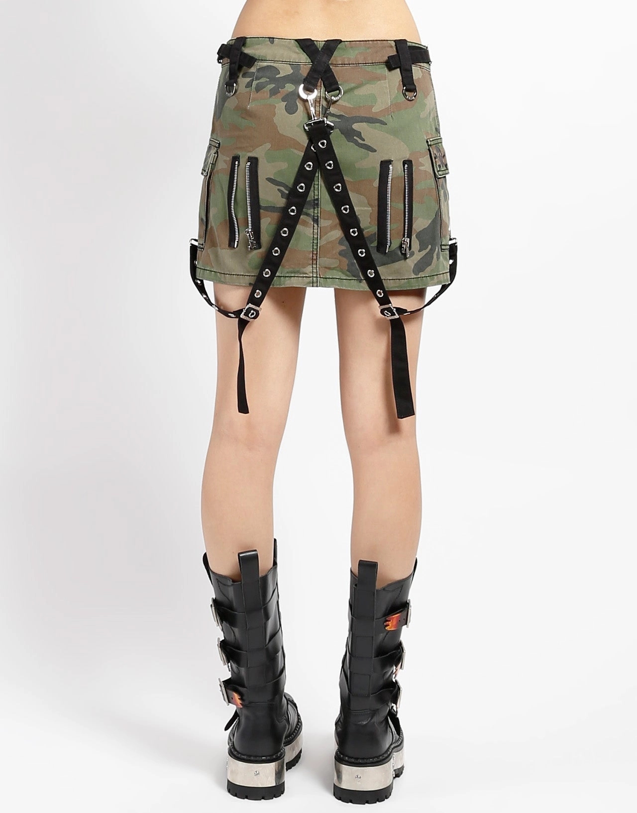 Neutral Style CARGO POCKET SKIRT CAMO