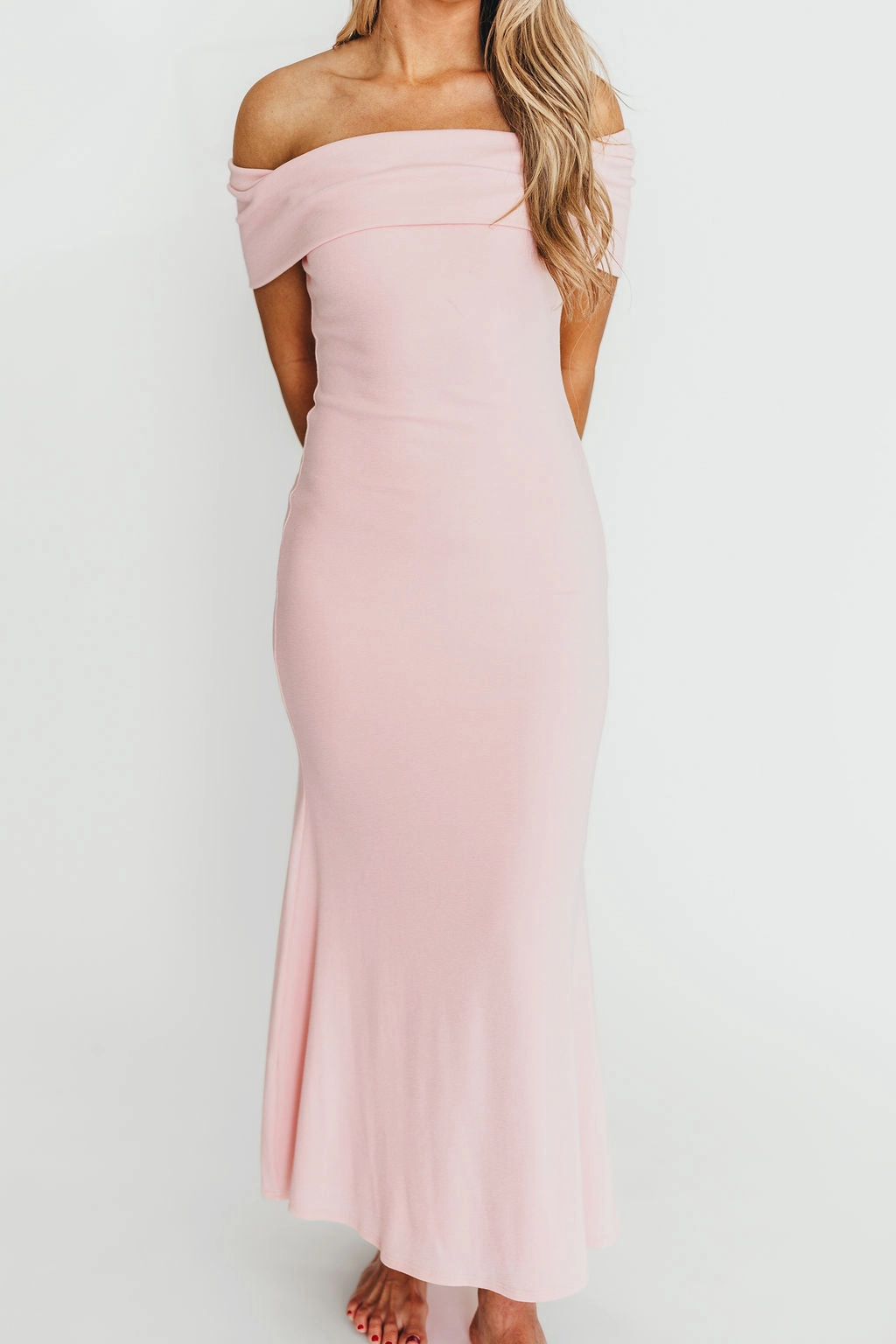 Monroe Maxi Dress in Dusty Pink - Bump Friendly Cool Season Easy Pretty