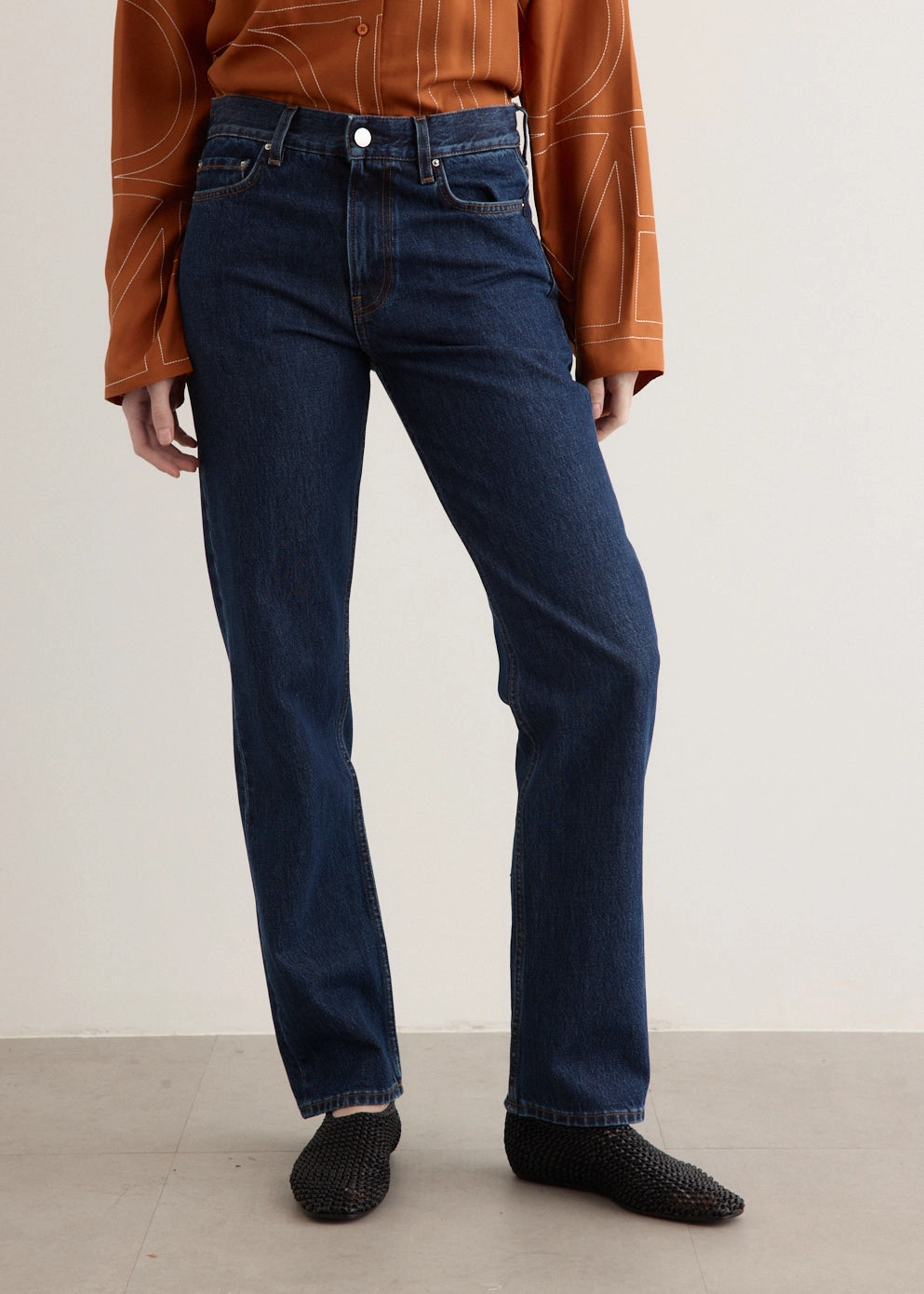 Low Straight Denim Jeans Classic Wear Street Fashion Elegant Bold Look