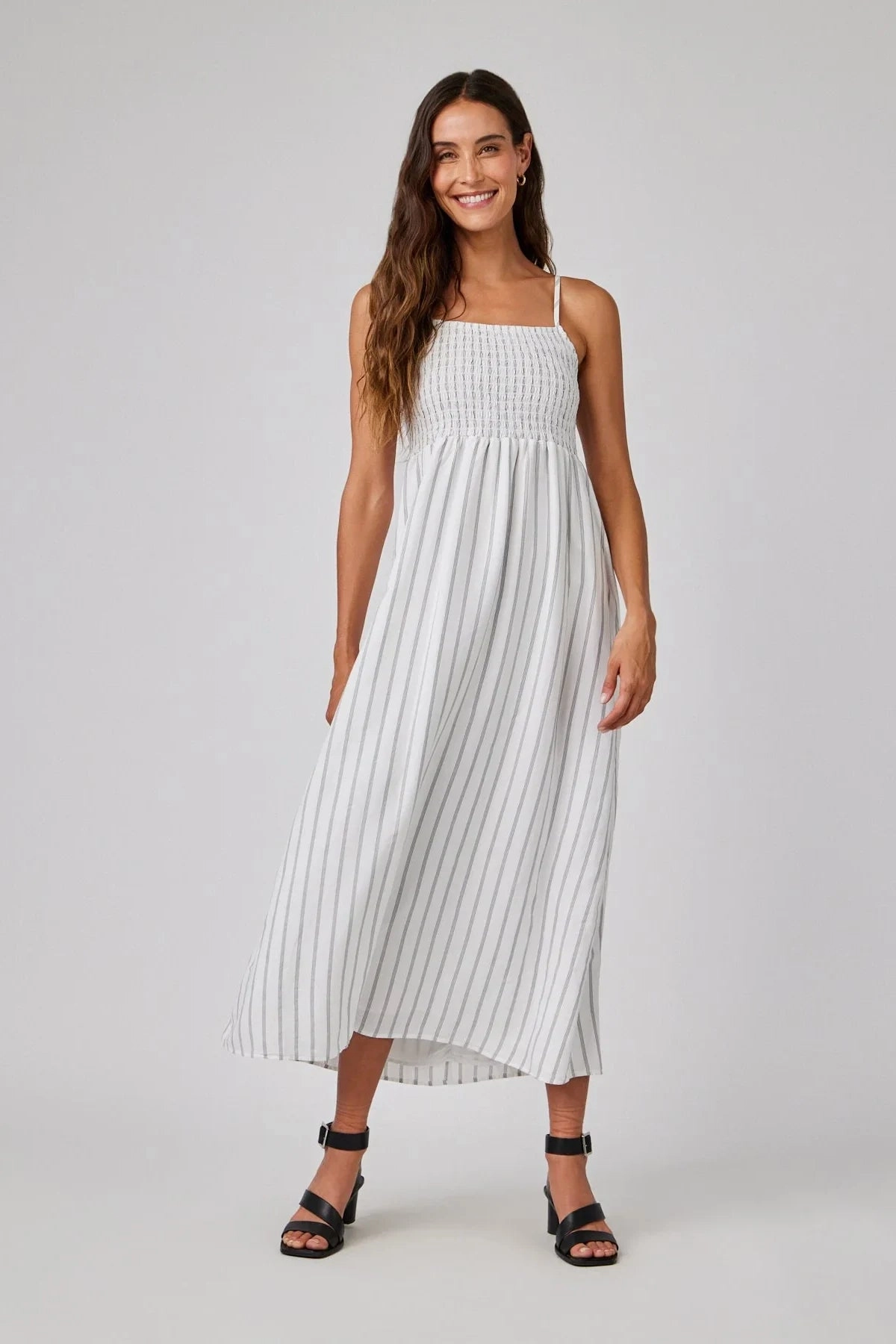 Smocked Cami Maxi Dress Practical work-to-play piece