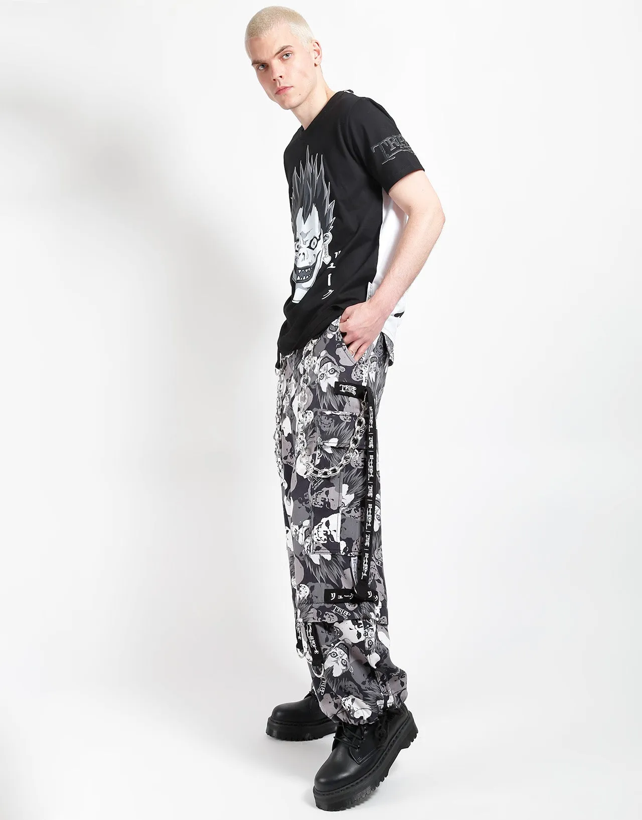 TRIPP NYC X DEATH NOTE - RYUK SKULL CAMO SUPER CHAIN PANT GussetedCrotch
