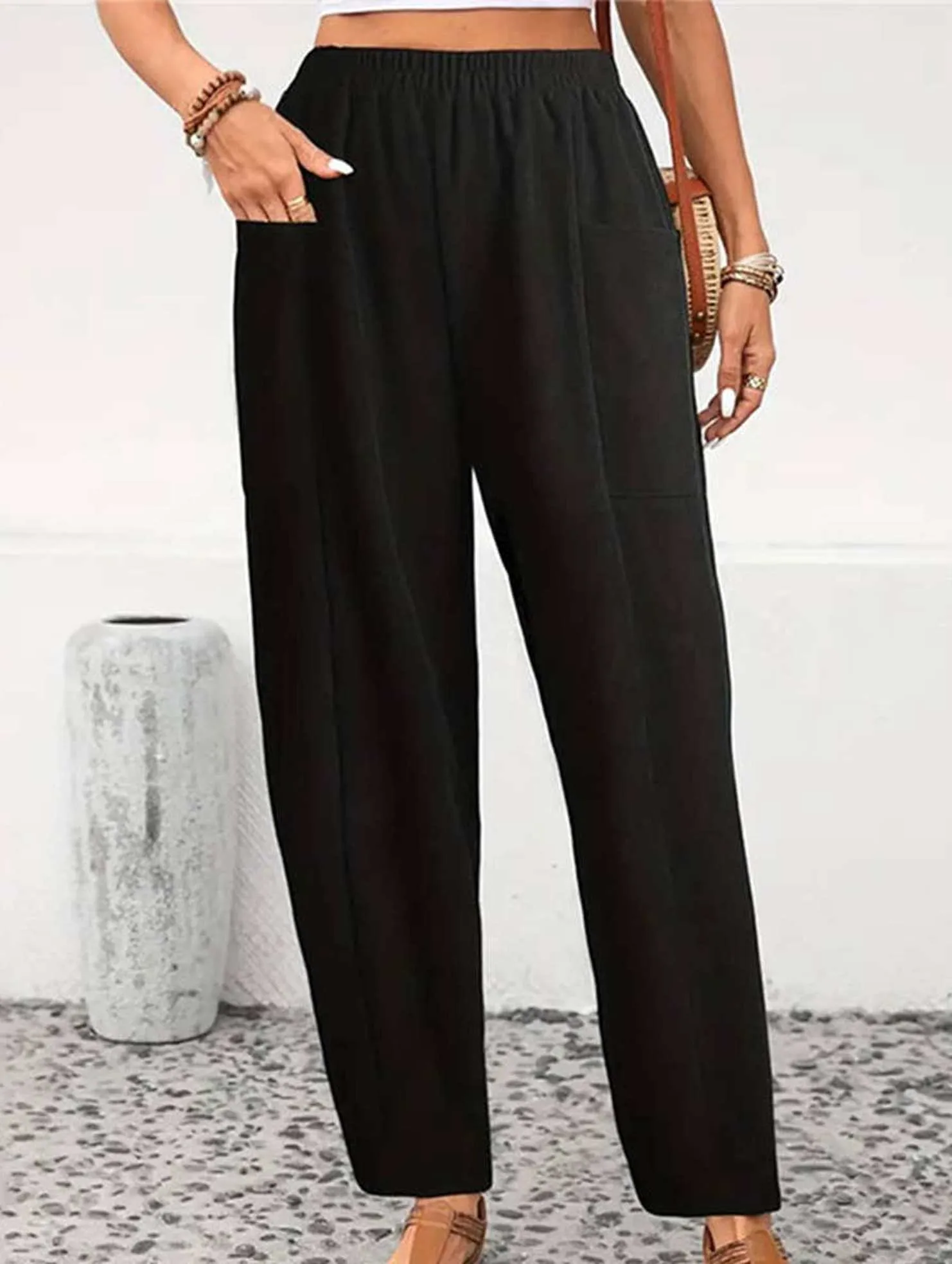 CORDUROY SLACKS WITH LARGE POCKETS_CWBLP0679 Form Fitting SoftLining