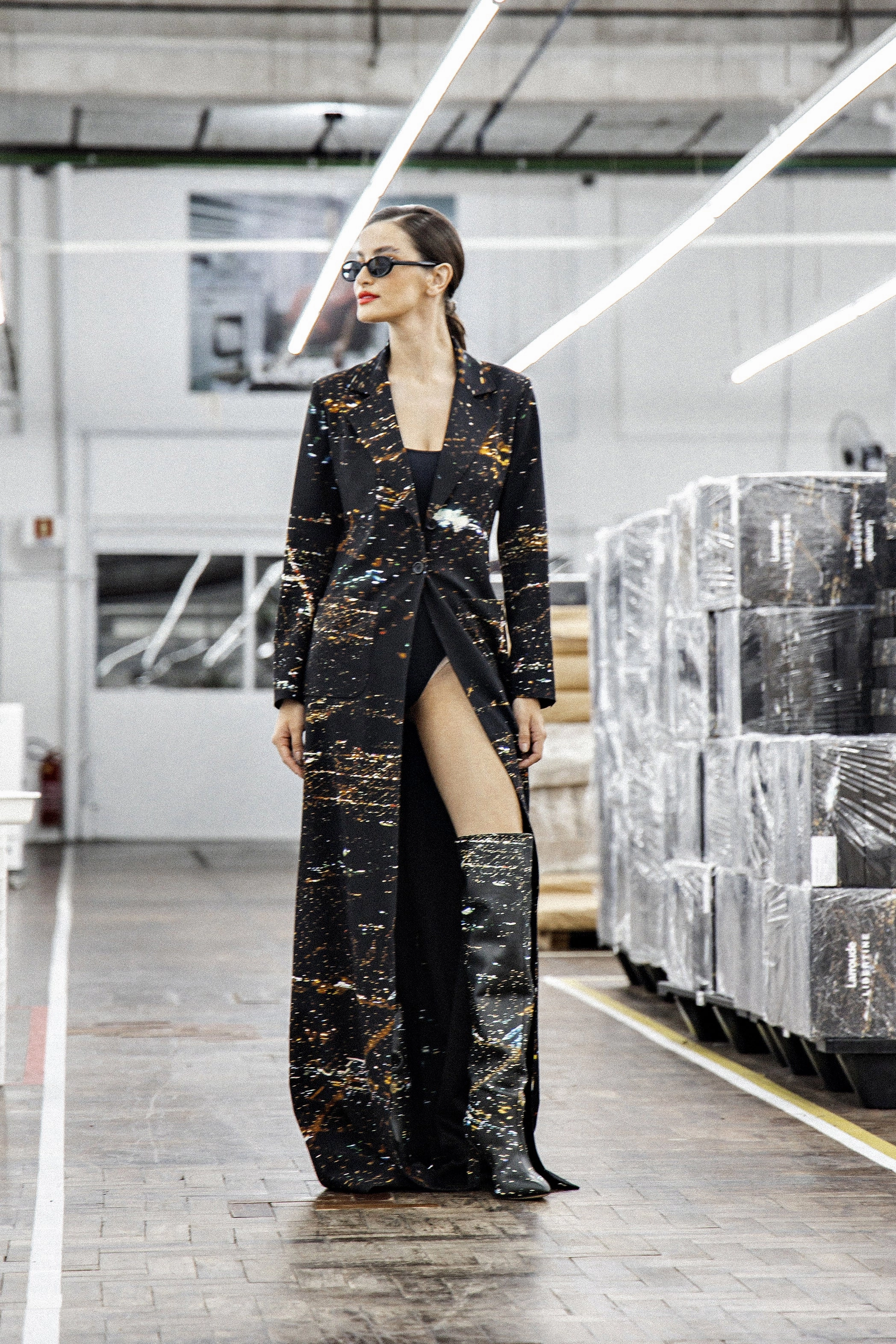 Anti fungal Larroud x Libertine Boot In Black LAX Printed Leather