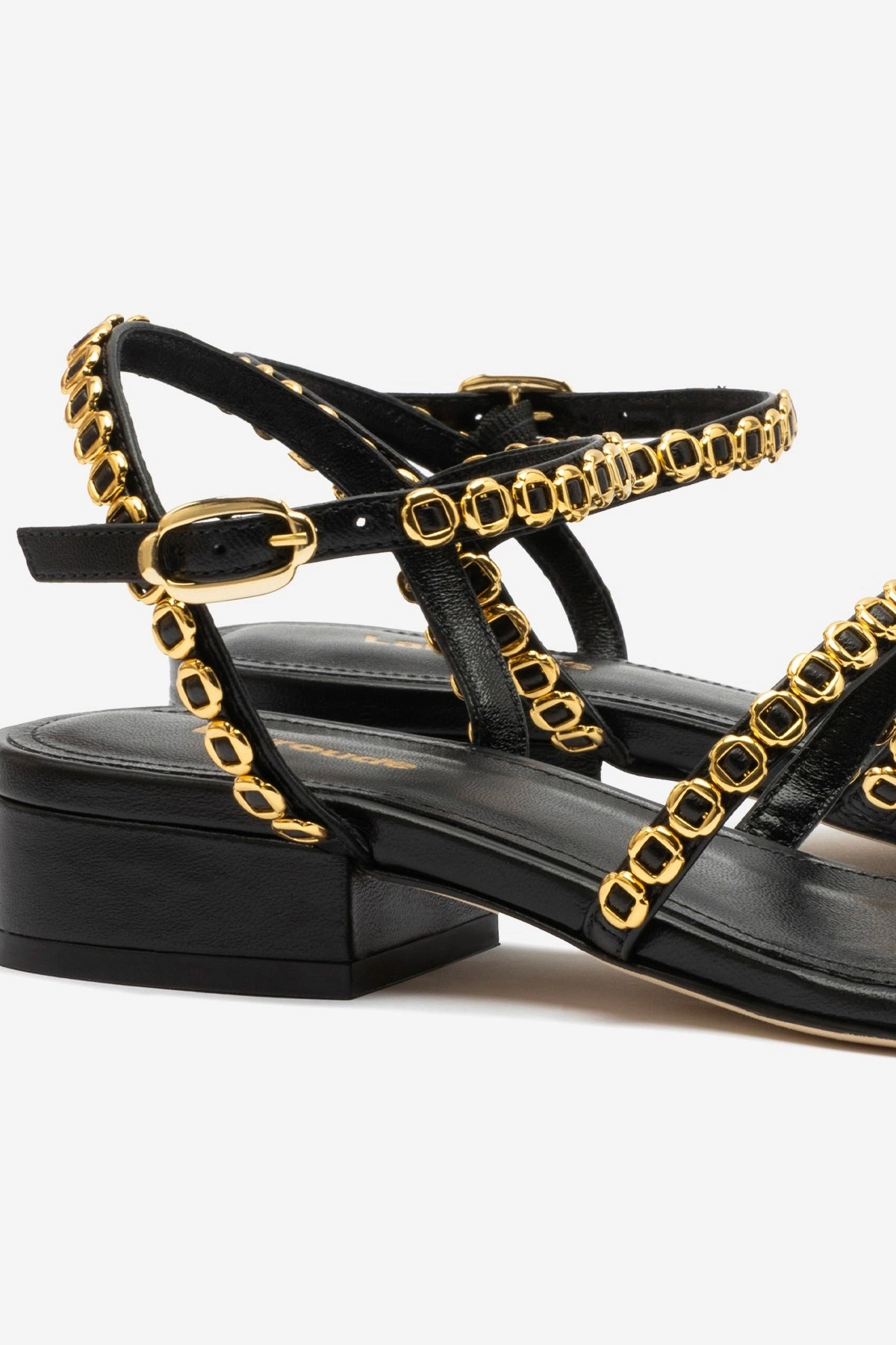Coffee Run Milanina Flat Sandal In Black Leather