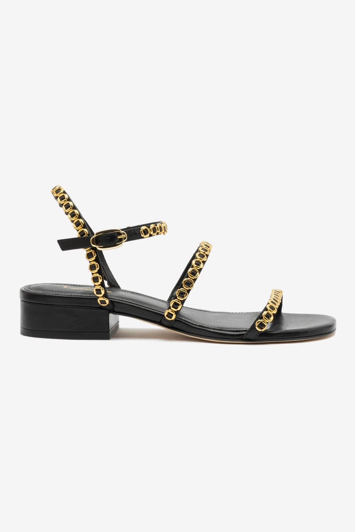Milanina Flat Sandal In Black Leather Classic Footwear