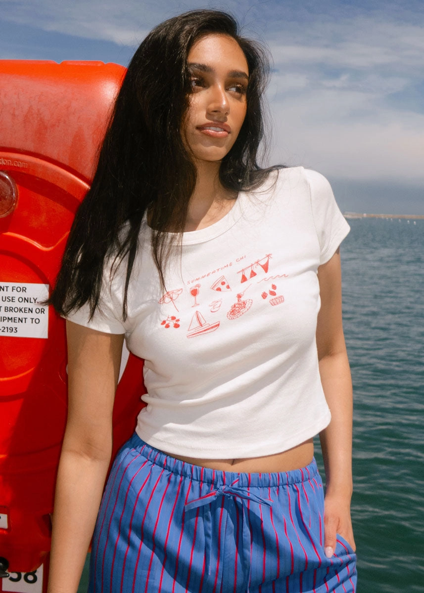 OdorResistantTreatment StainRepellentCoating Summertime Chi Sketch Icons Baby Tee