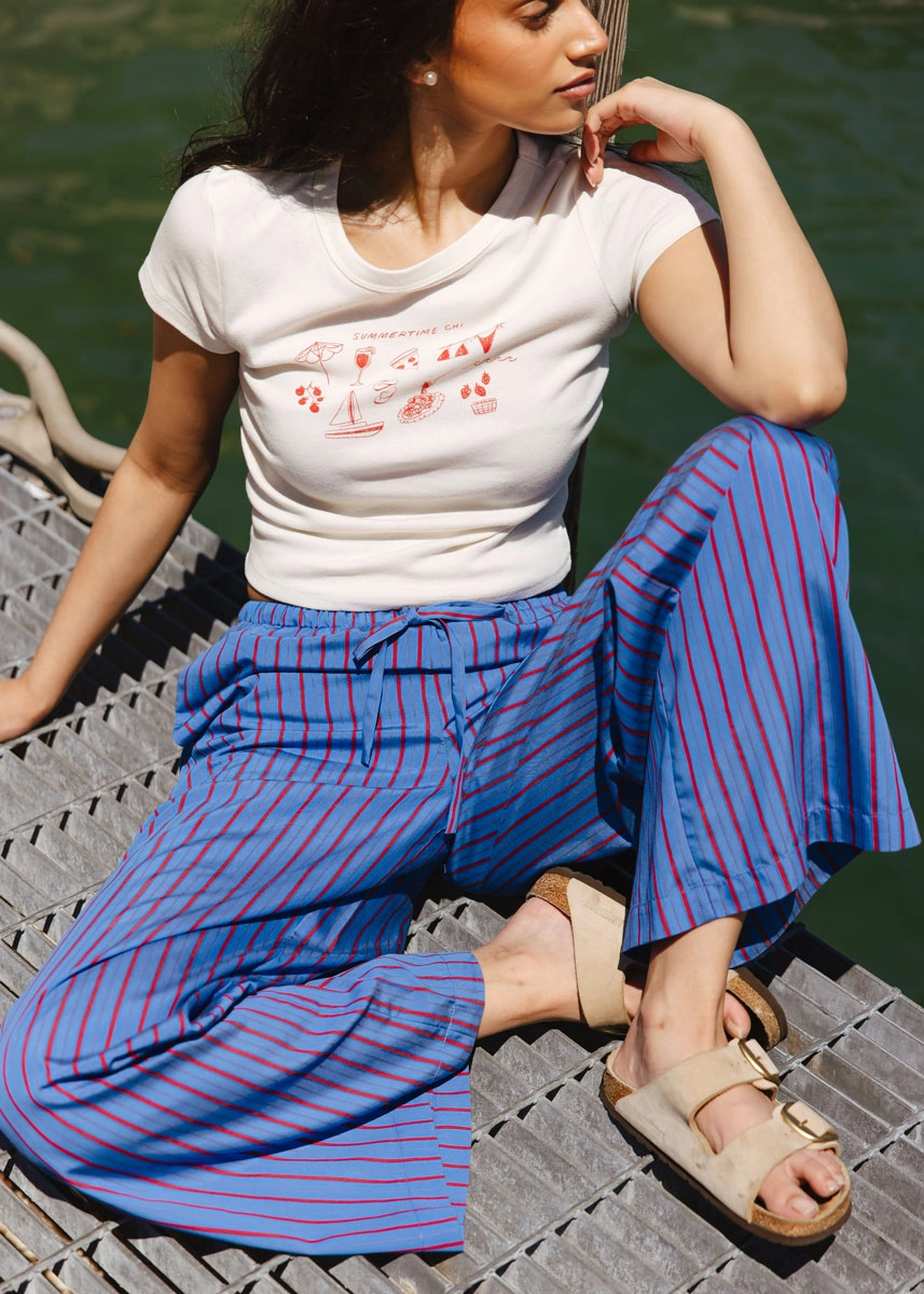 Low Impact Manufacturing Non Slip Shoulder Seams Summertime Chi Sketch Icons Baby Tee