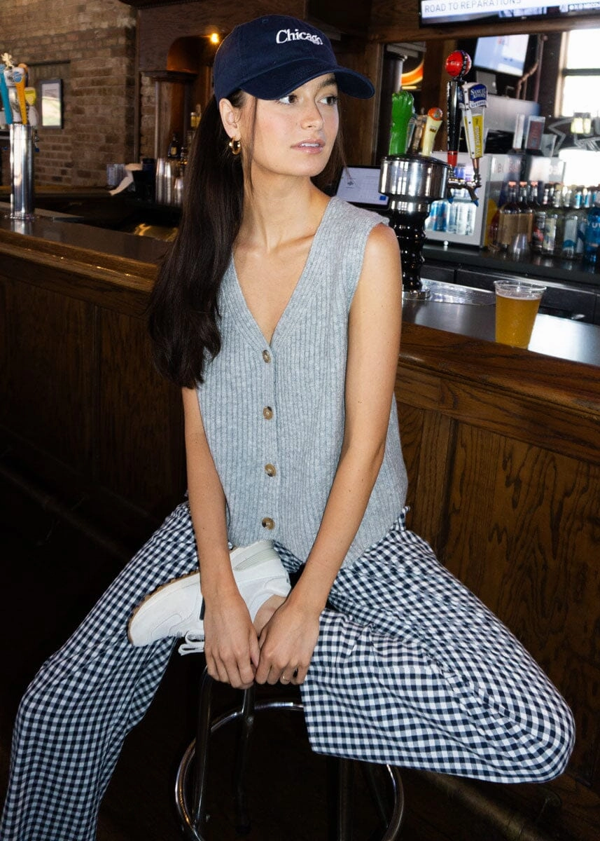 Lani Knit Vest - Heather Grey Breathable fabric