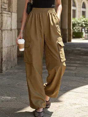 Casual loose cargo pants with ankle elastic strap Compact Pack Fashion Fit