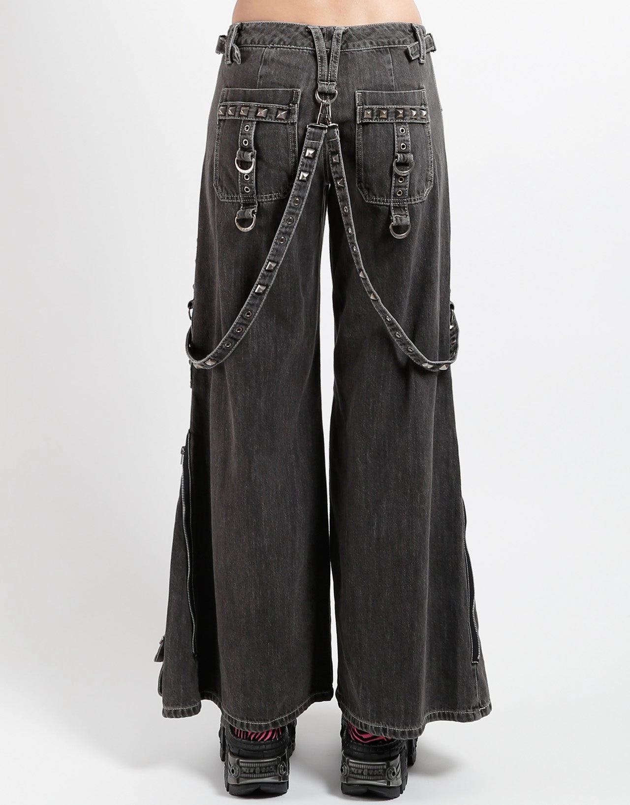 TearResistantMaterial Versatile Comfort Wear STUDDED POWER PANT BLACK DENIM