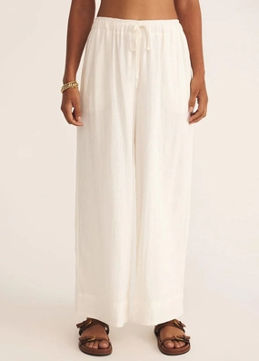 Rayon drape Fade Resistant Dye Easton Linen Pant - White