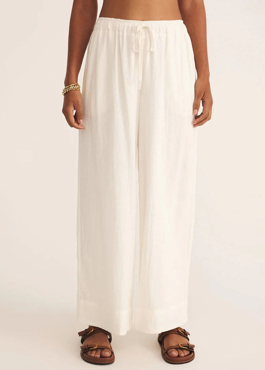 Rayon drape Fade Resistant Dye Easton Linen Pant - White