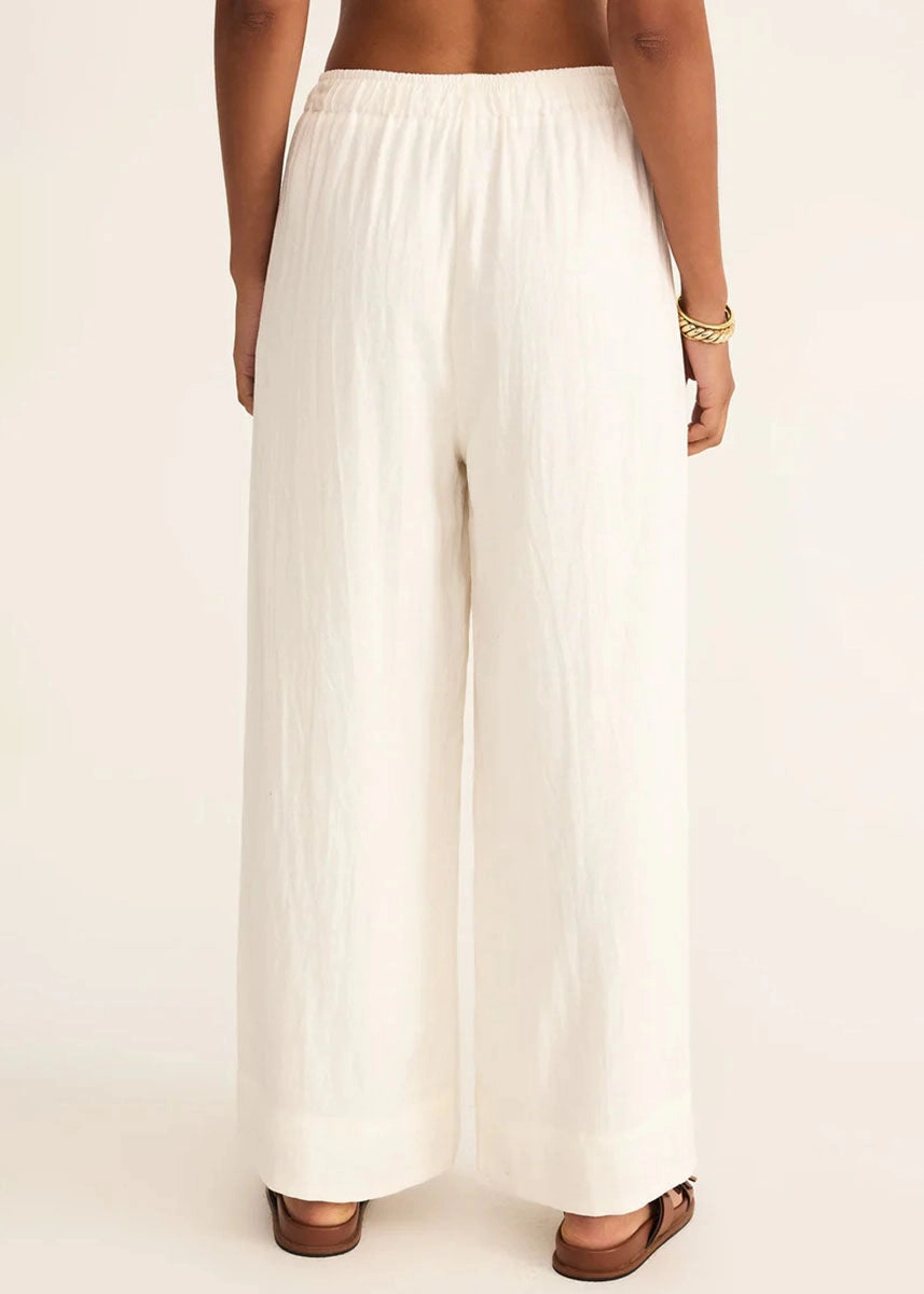 Low Profile Fasteners Dynamic Flex Panels Easton Linen Pant - White