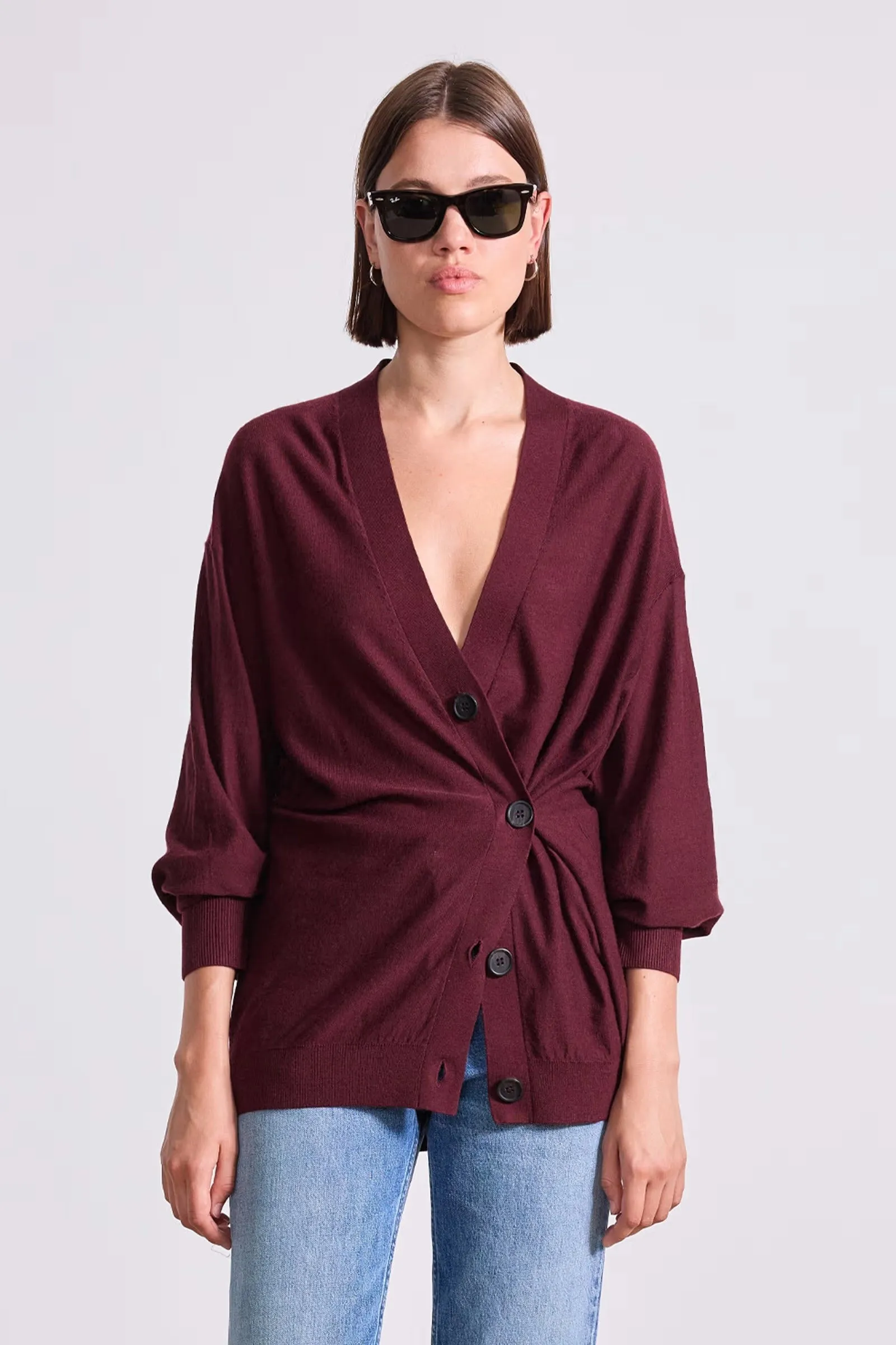 Stretch Knit Unisex style Drippy Tissue Cardigan