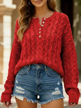 Trendy Design Loose solid color pullover cropped sweater