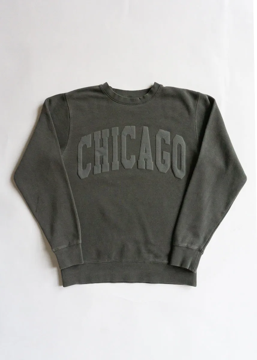Odor Resistant Fabric Sustainable Sourcing Certified Chicago Collegiate Puff Sweatshirt - Black