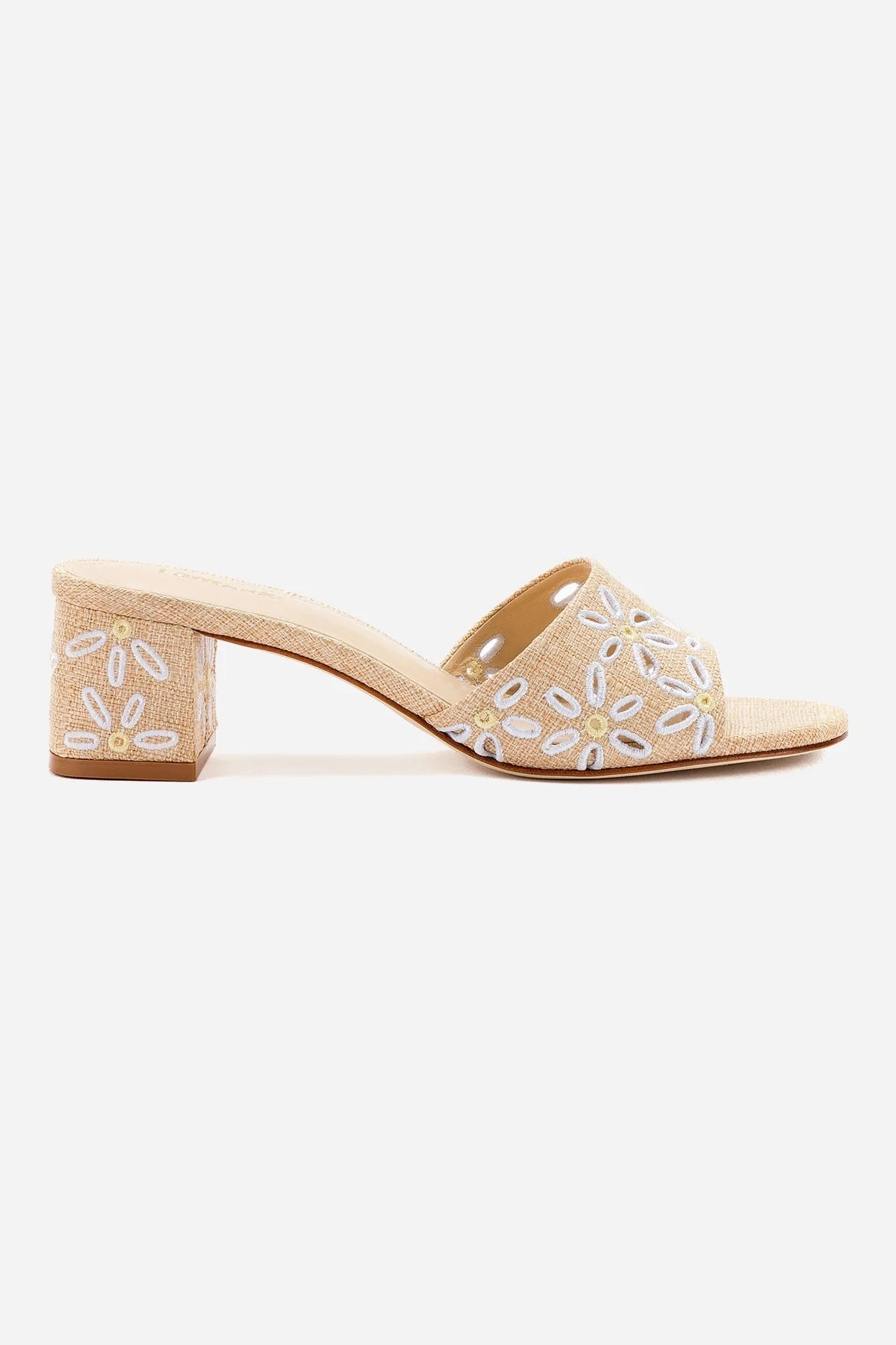 Brigitte Mule In Beige Raffia Casual Style