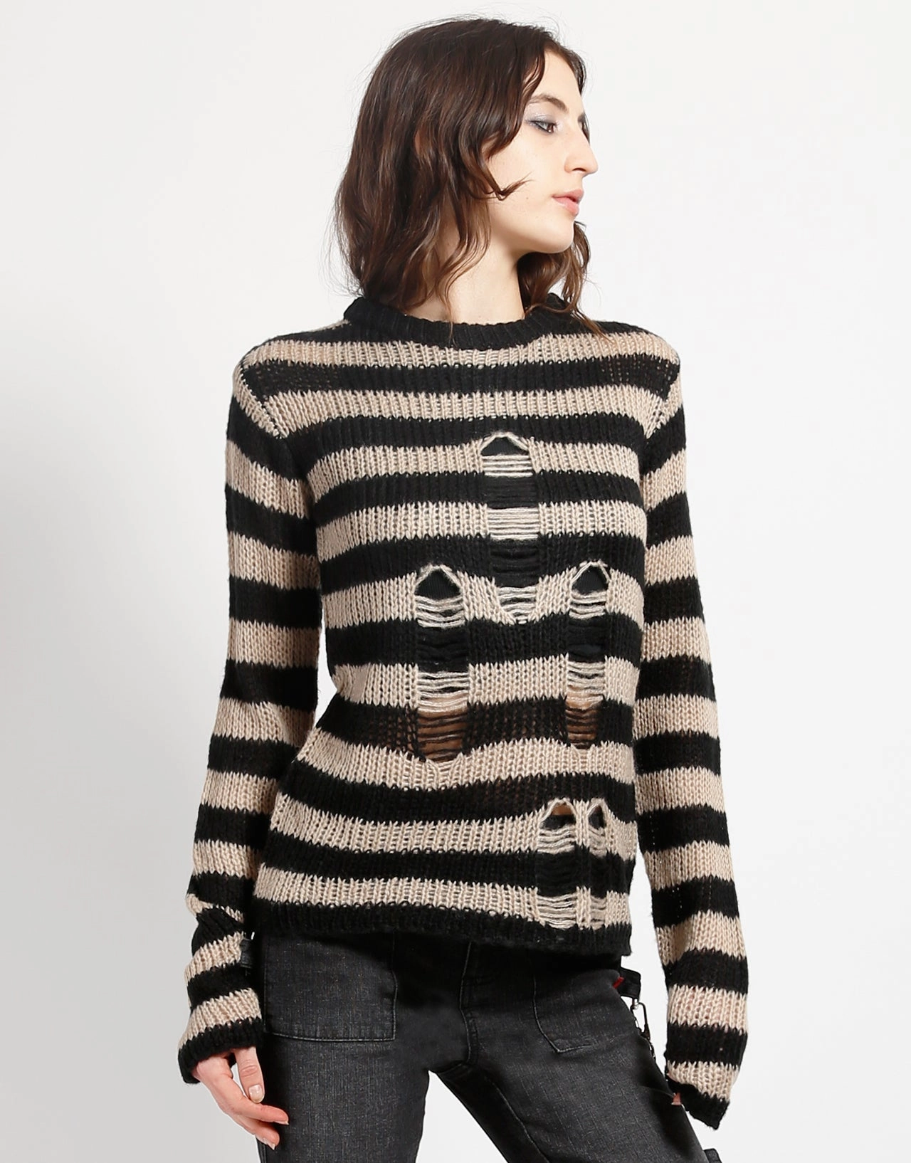 RAG STRIPE SWEATER IVORY MultiPanel Design