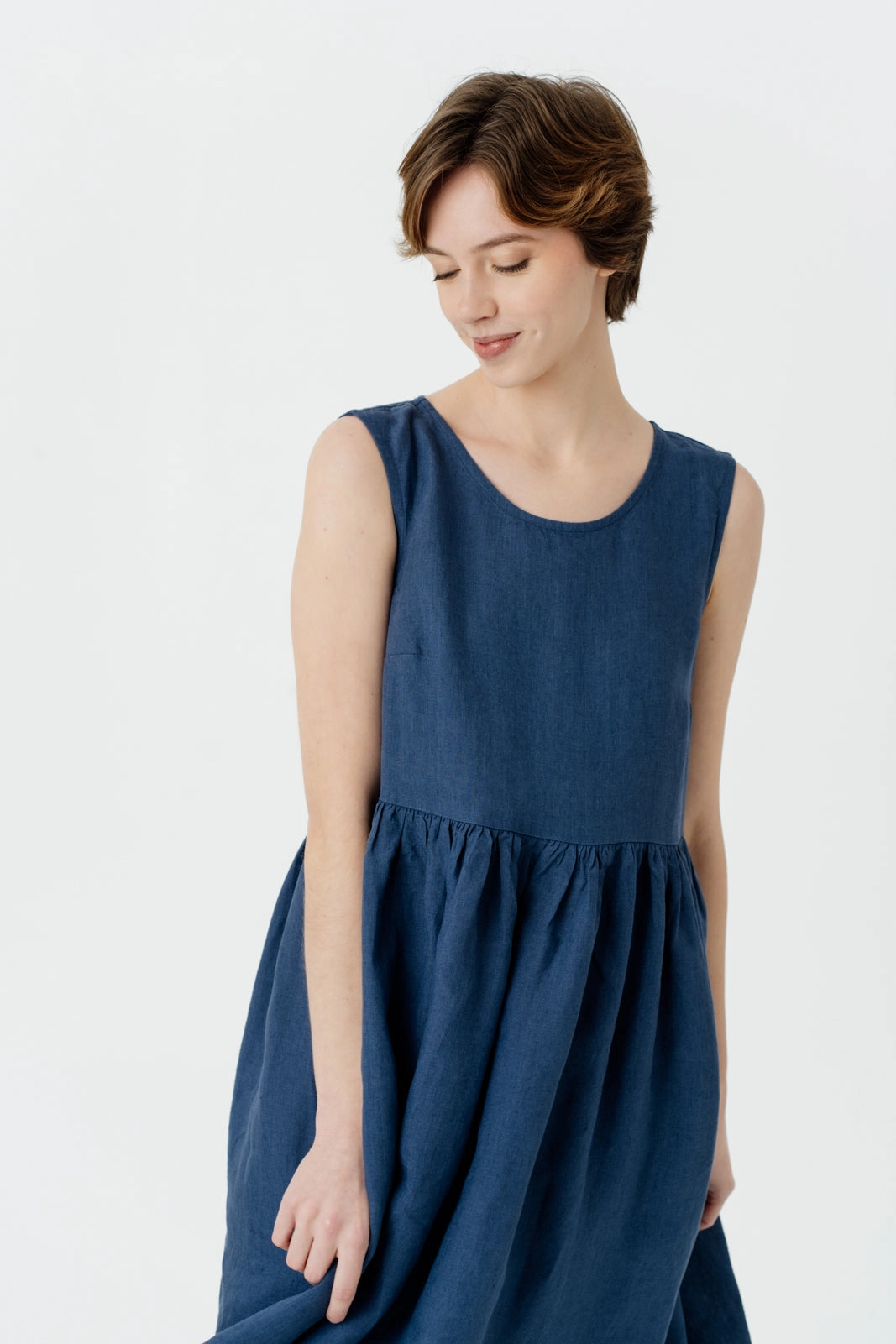 Subtle Look Contemporary Layer Smock Dress, Sleeveless