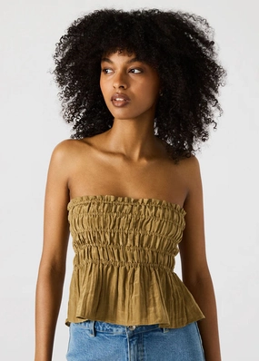 Cambria Top - Deep Olive Reflective Trims