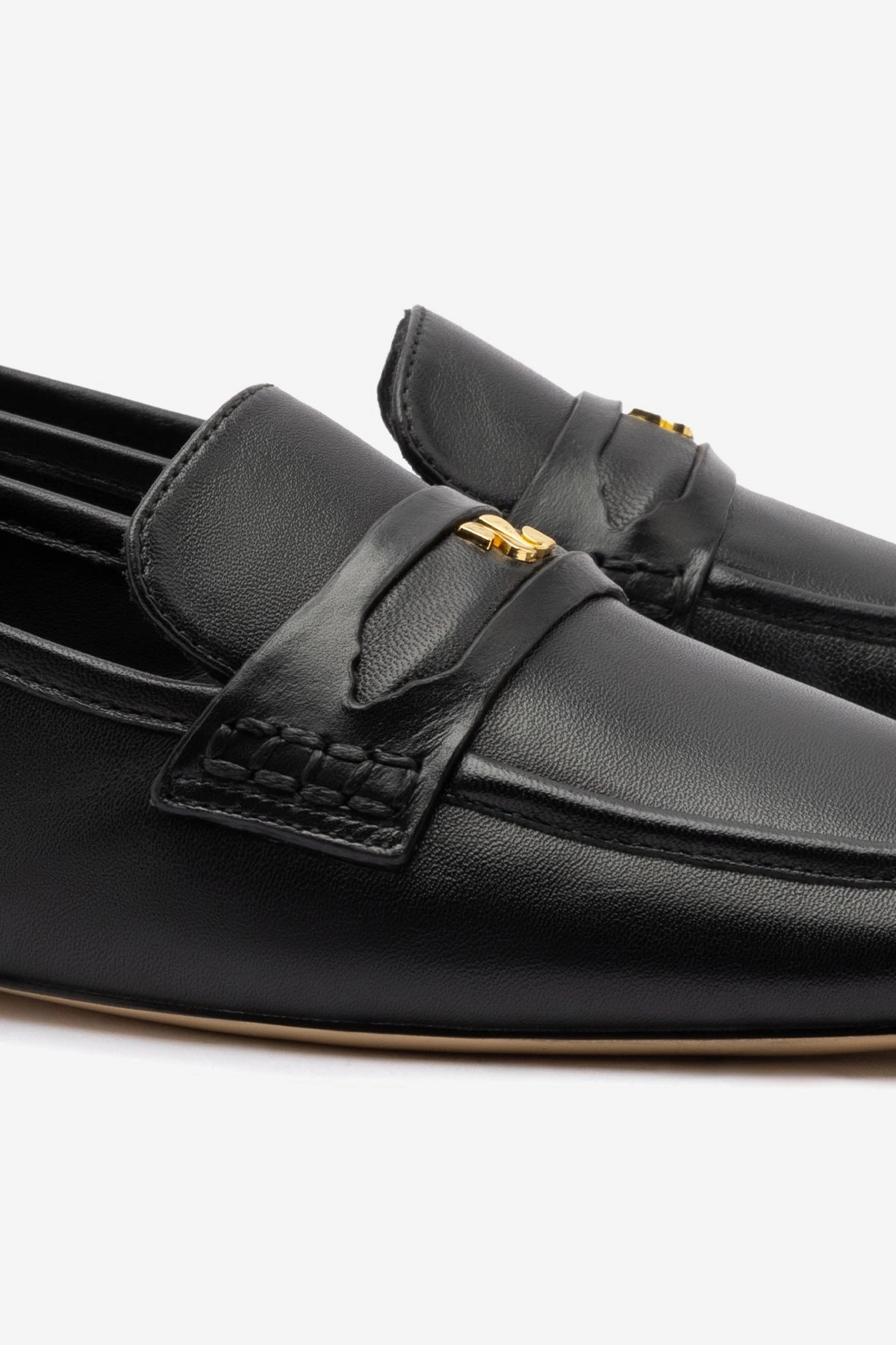 Suki Flat Loafer In Black Leather Book Day Work Ready